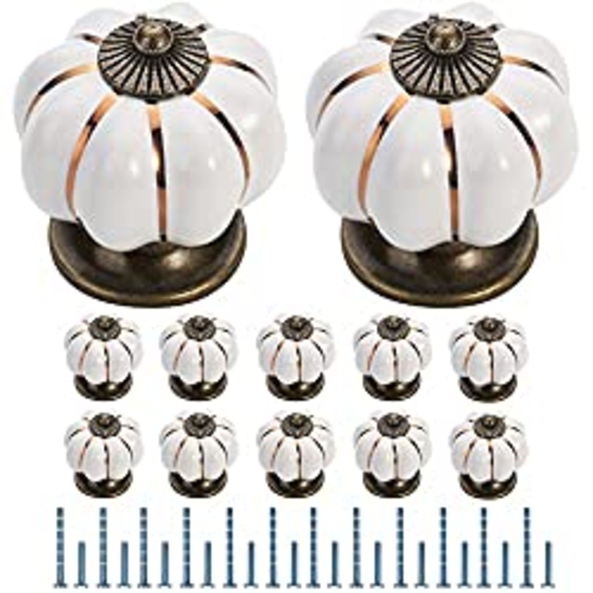 RRP £18.98 FURNIWARE 12 Pcs Ceramic Cabinet Door Knobs