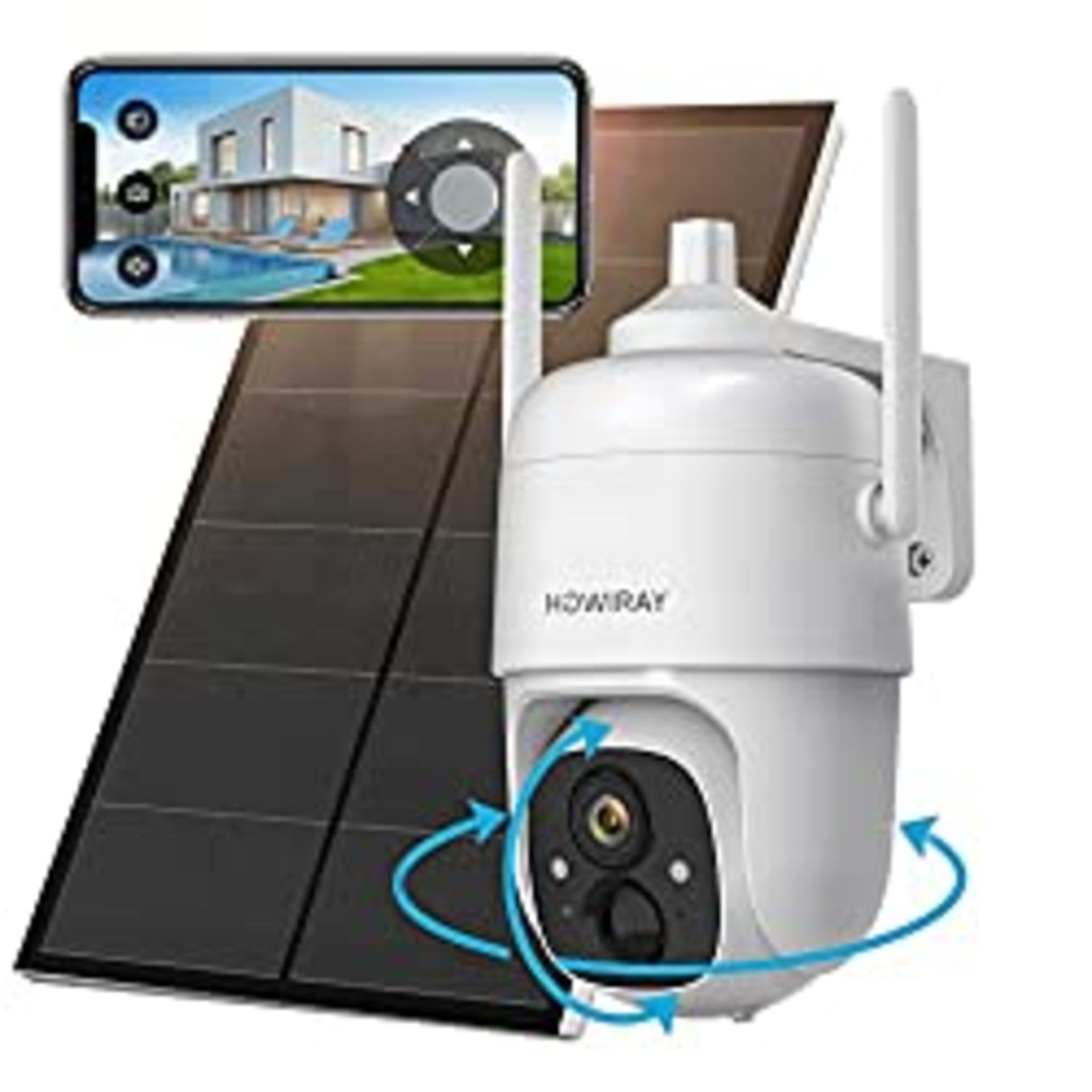RRP £57.72 HOWIRAY Wireless Solar Security Camera