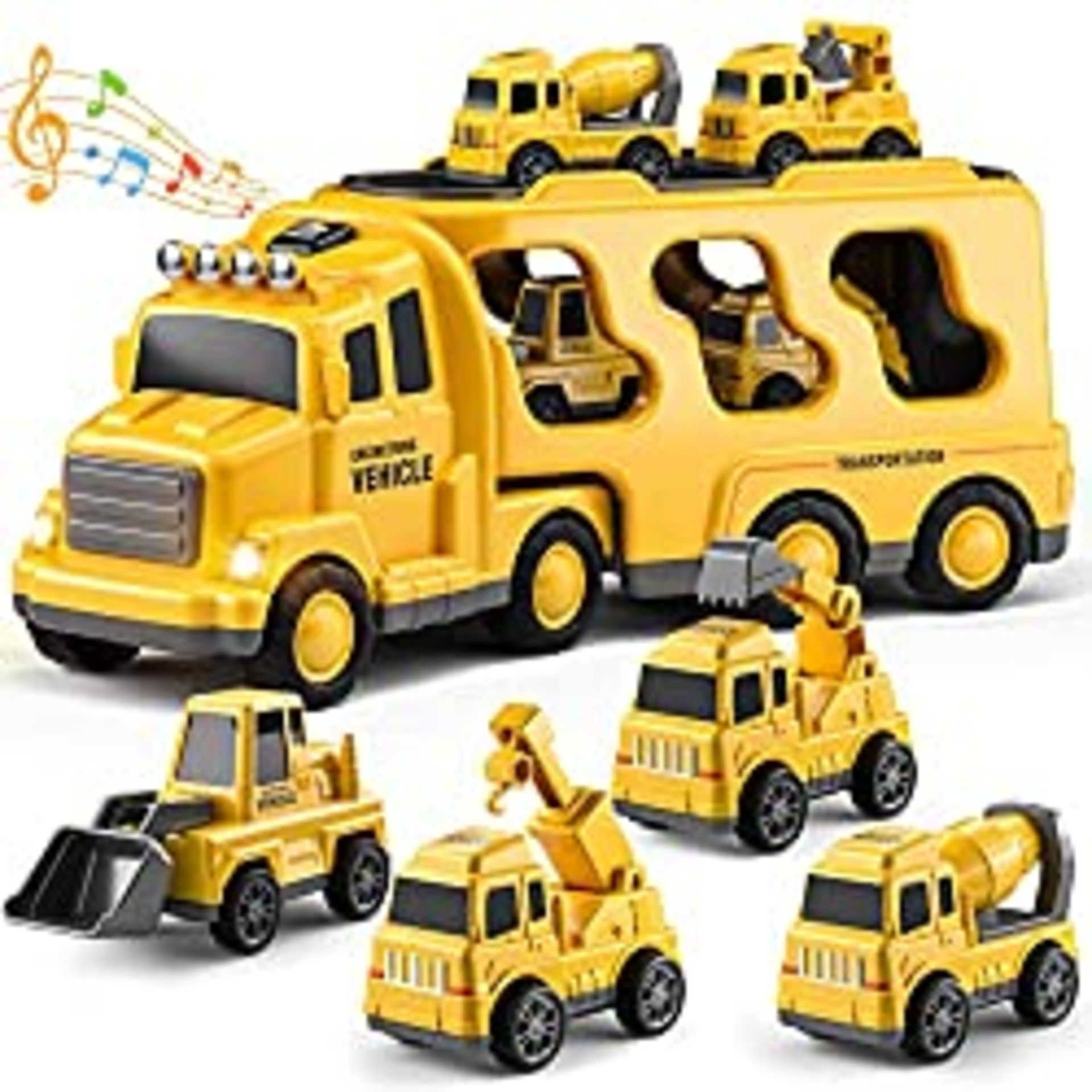 RRP £35.99 TEMI Construction Truck Toys for 1 2 3 4 5 6 Year Old Boys