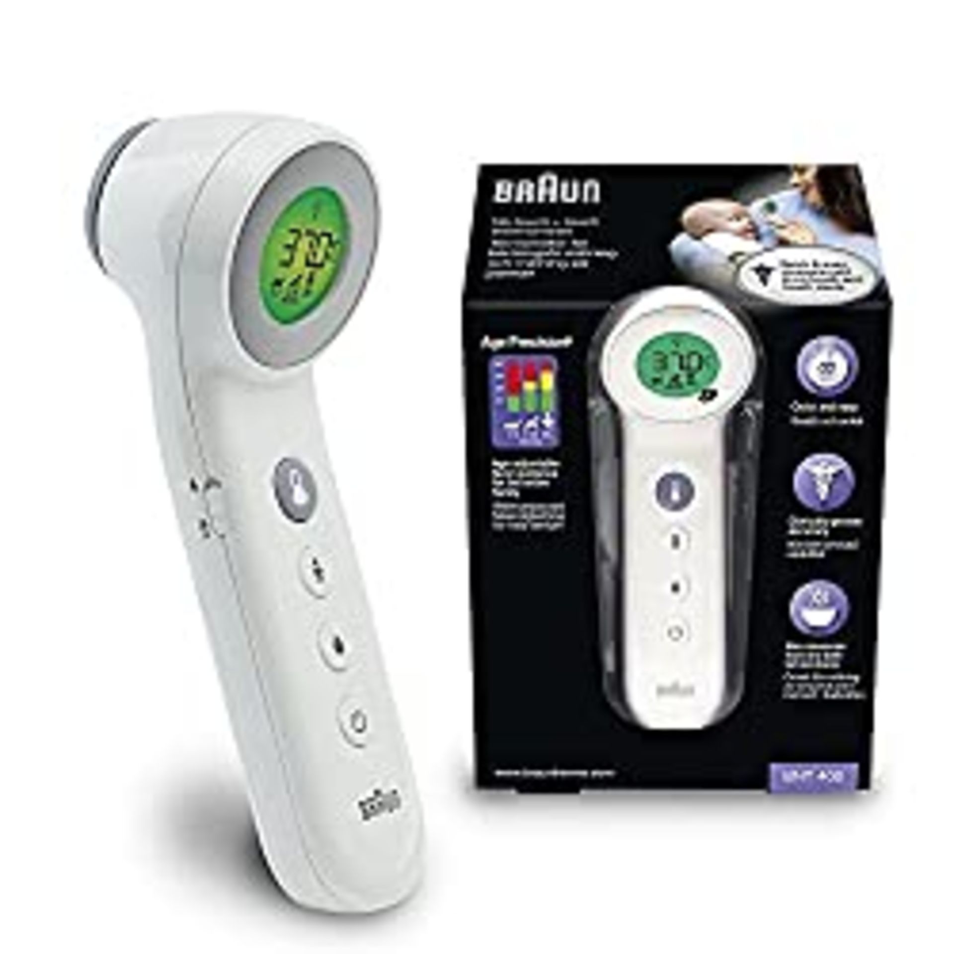 RRP £38.45 Braun No touch + touch forehead thermometer with Age Precision Technology