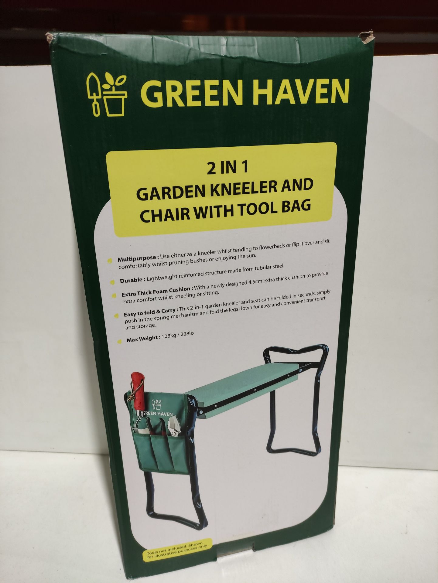 RRP £29.99 GREEN HAVEN Premium Garden Kneeler Seat with Handles - Image 2 of 2