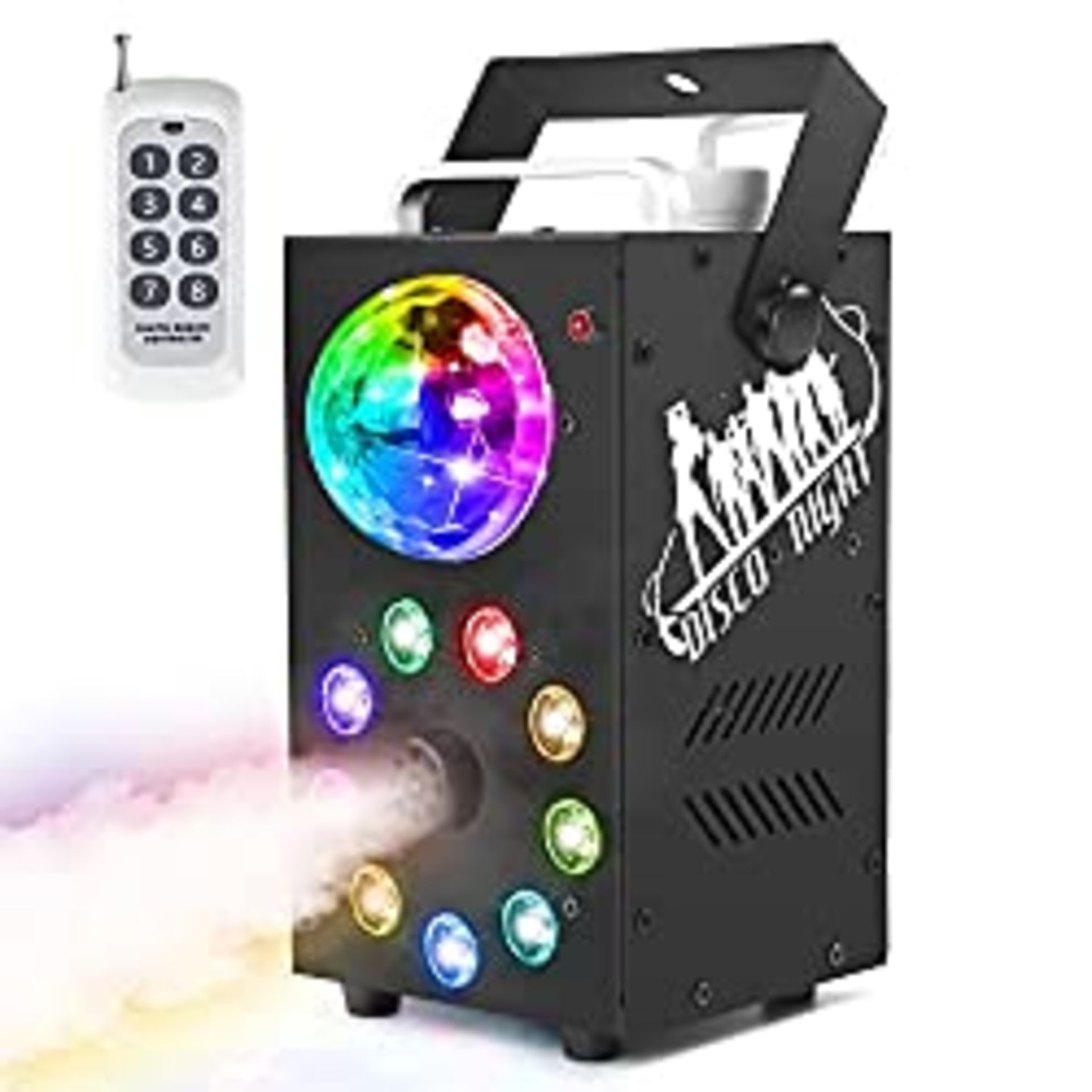 RRP £49.99 Fog Machine with Wireless Remote Control and Disco