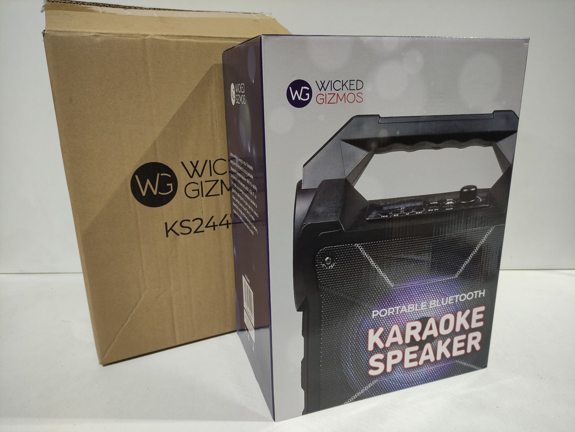 RRP £29.99 WICKED GIZMOS Portable Karaoke Boombox Machine with - Image 2 of 2