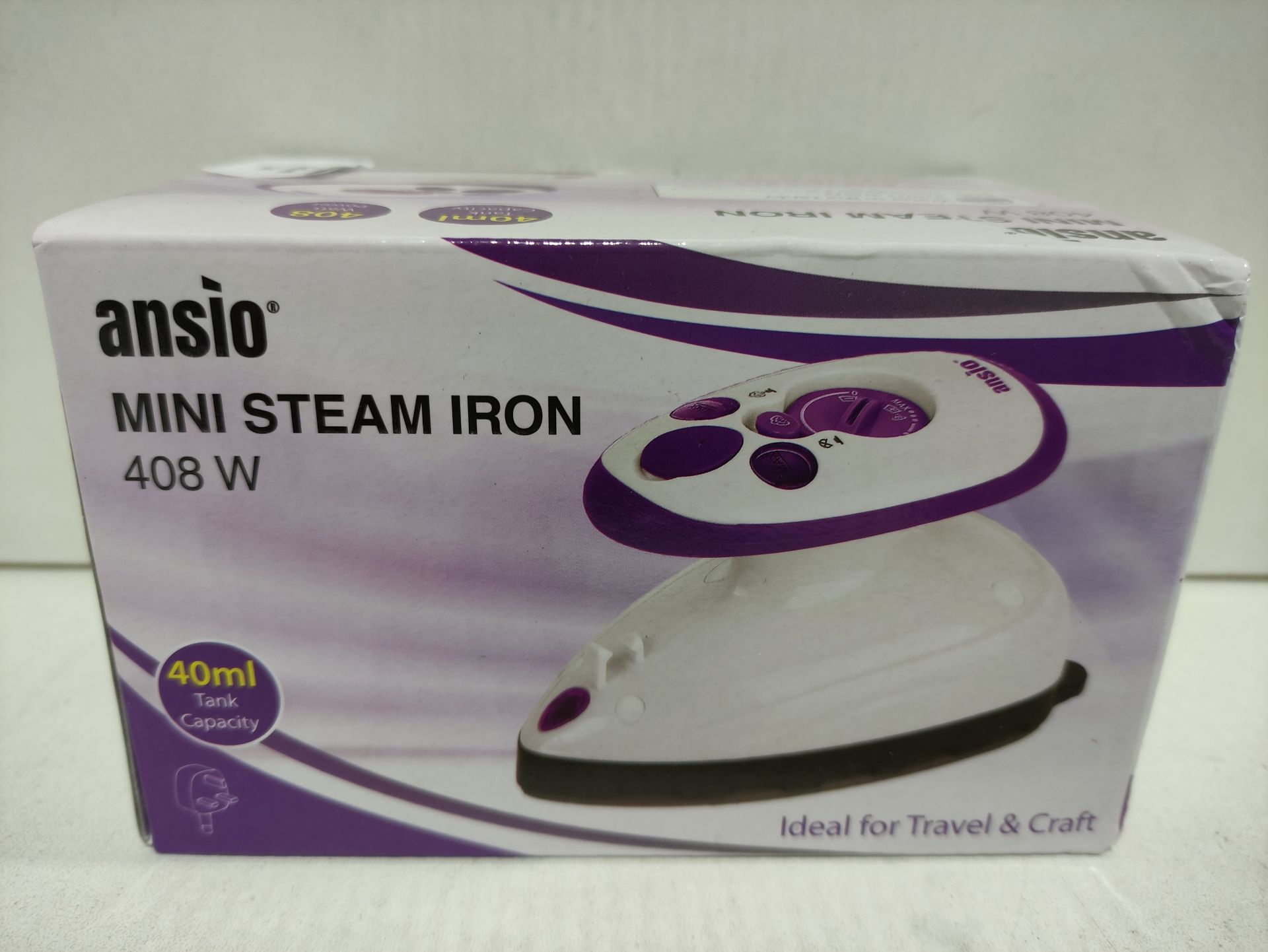RRP £25.97 ANSIO Travel Iron Quilting Mini Steam Craft Iron with - Image 2 of 2