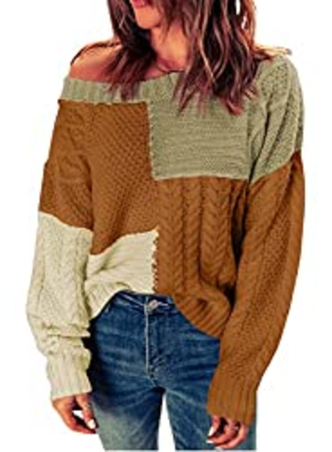 RRP £23.78 Dokotoo Women Chunky Roll Neck Jumper Color Block Long