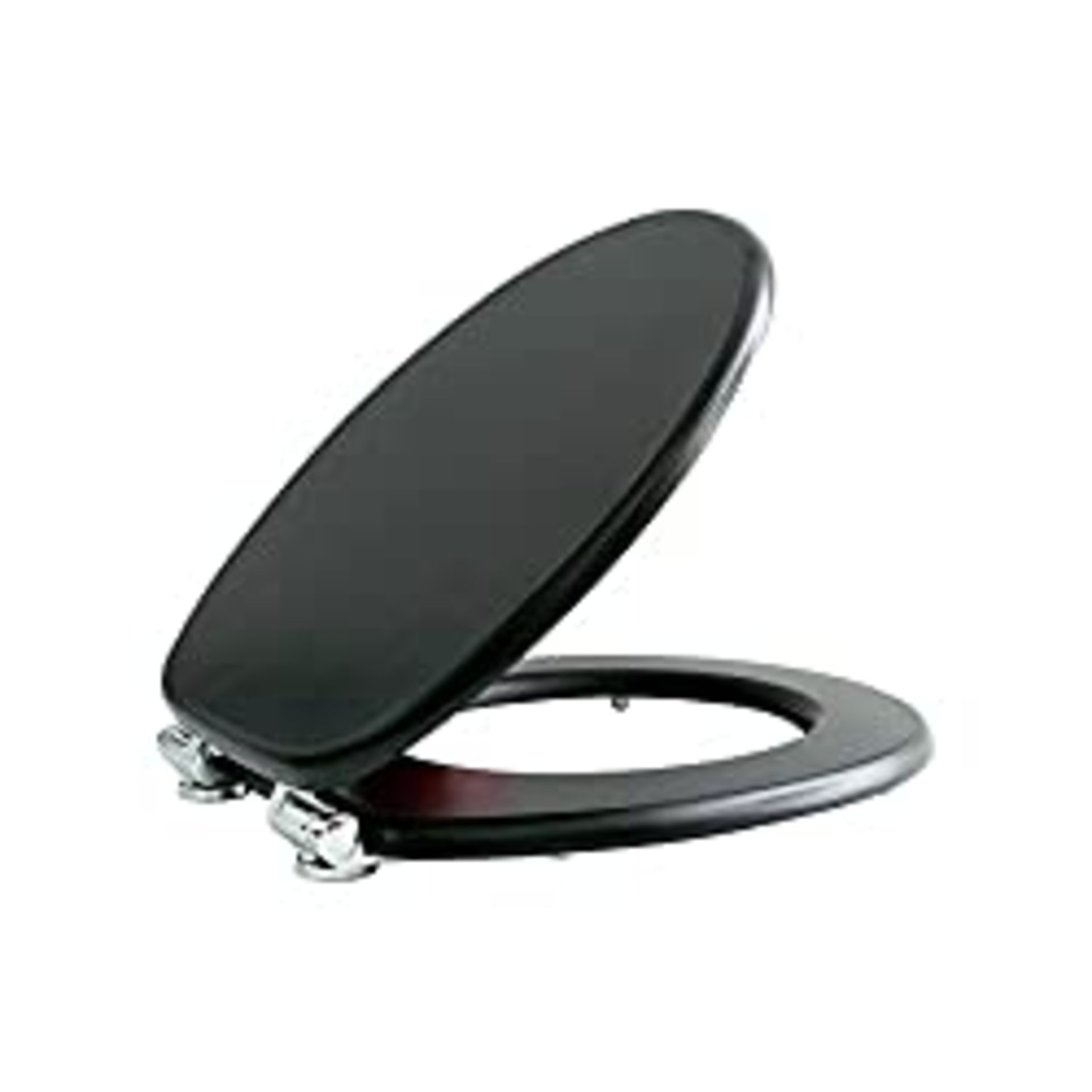 RRP £46.99 Fanmitrk Natural Solid Wood Toilet Seat-Black Wooden Toilet Seat Plywood