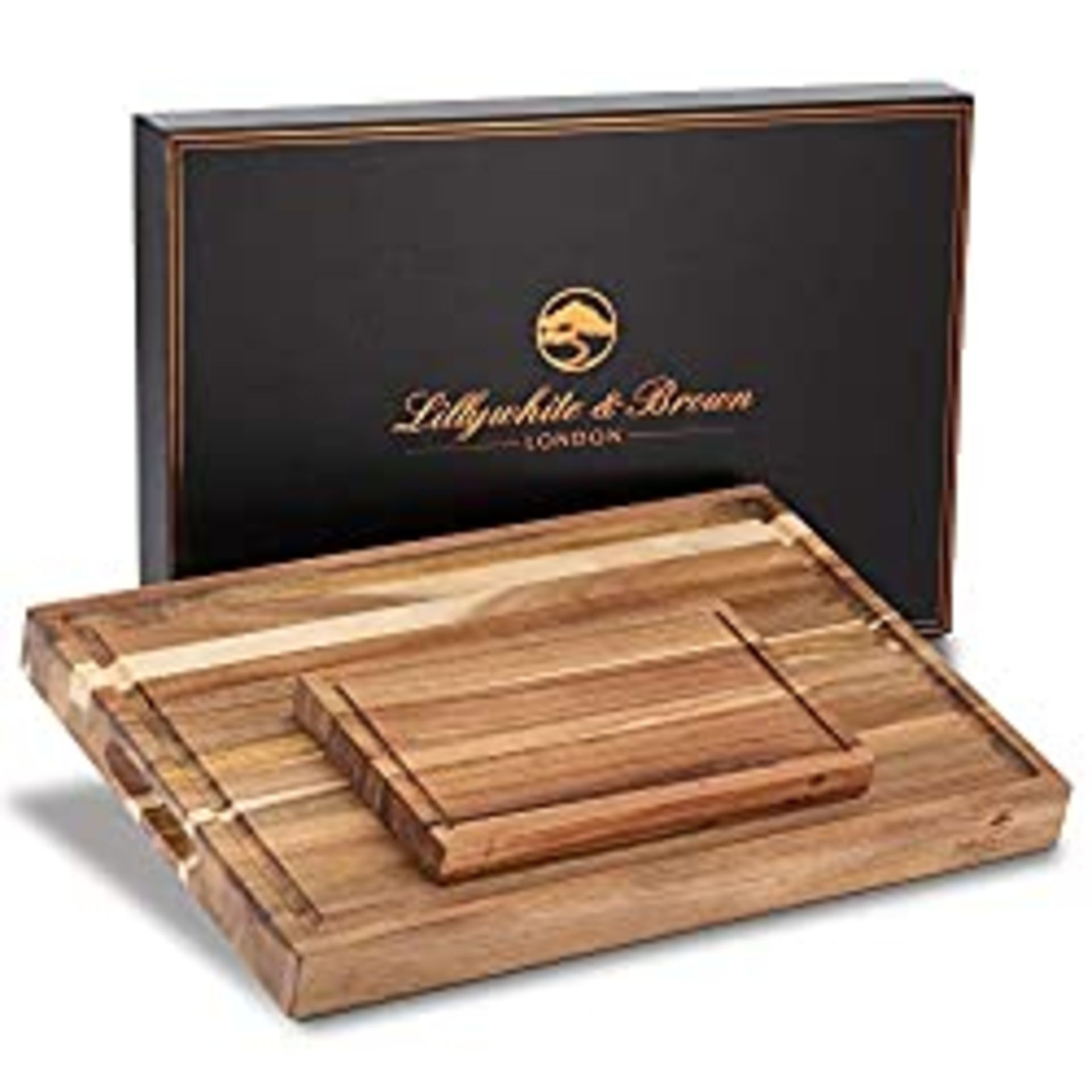 RRP £58.32 Premium Wooden Chopping Board Set of 2 Large Acacia