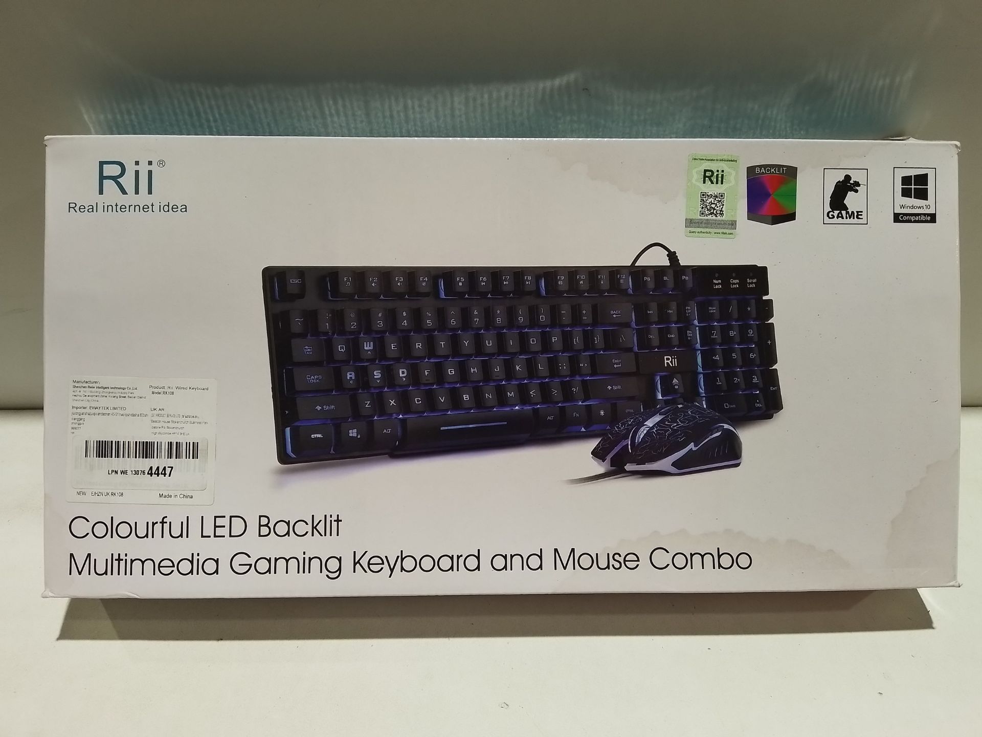 RRP £21.98 Rii Gaming Keyboard and Mouse Set - Image 2 of 2