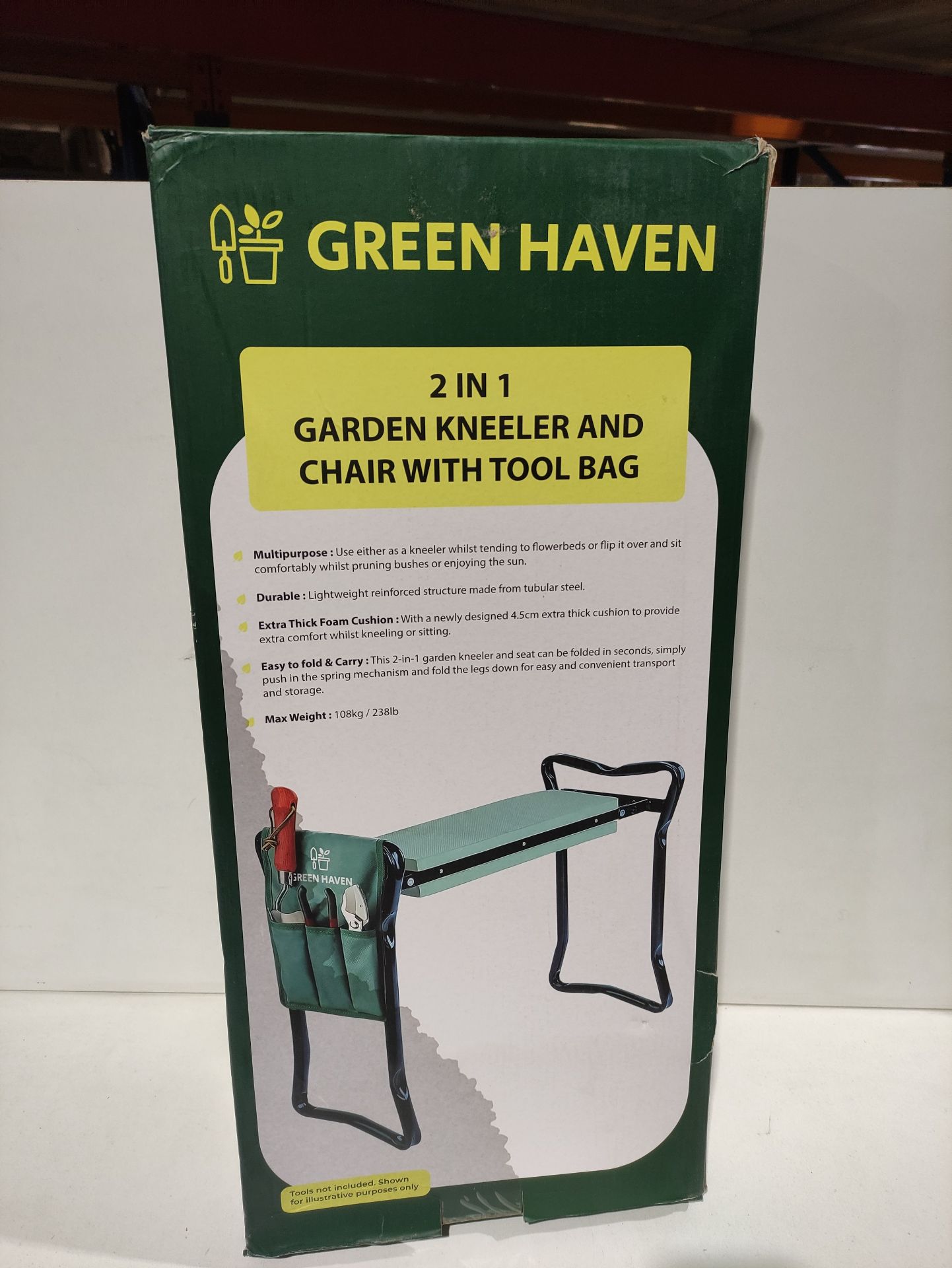 RRP £29.99 GREEN HAVEN Premium Garden Kneeler Seat with Handles - Image 2 of 2