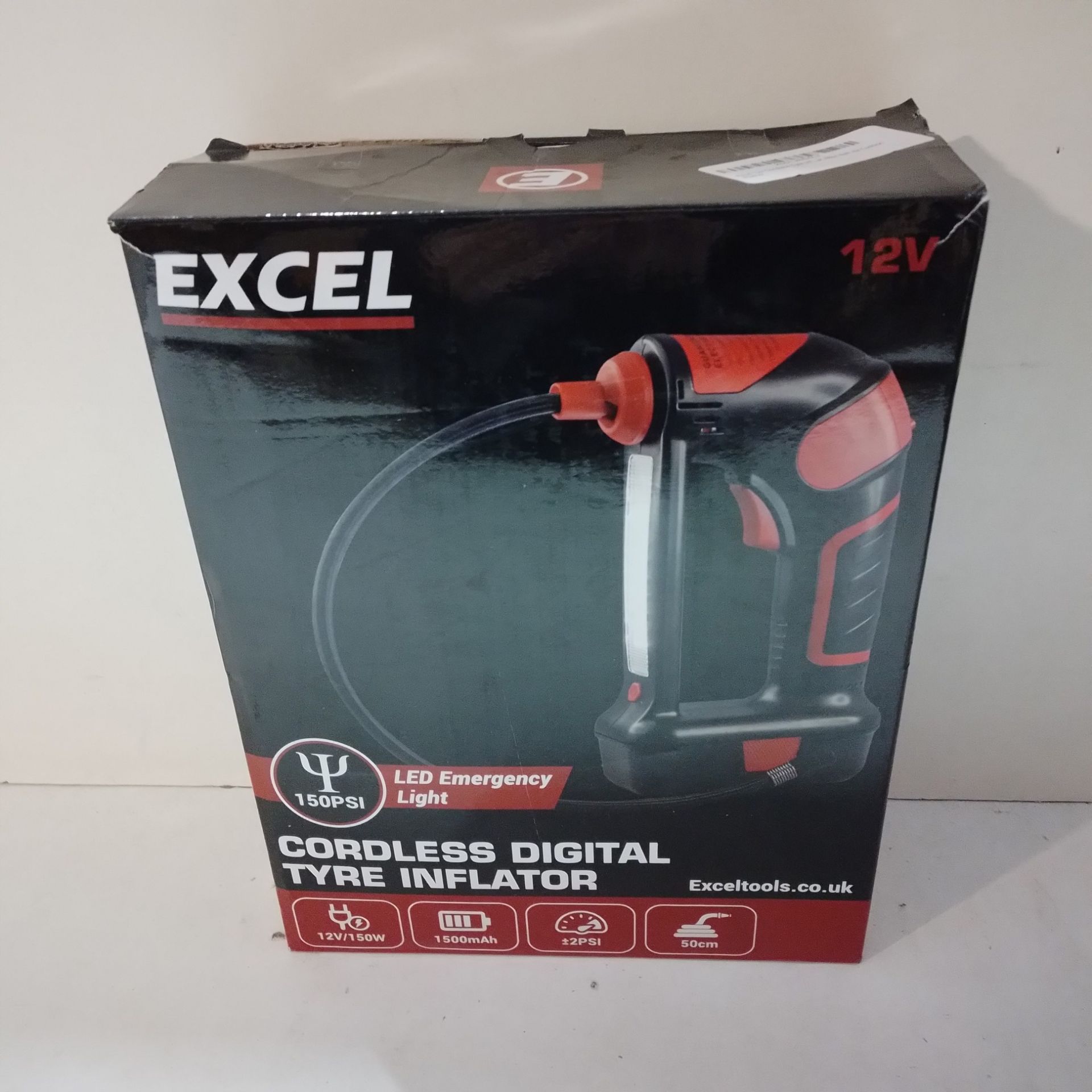 RRP £34.99 Excel 12v Cordless Tyre Inflator Digital Air Compressor - Image 2 of 2