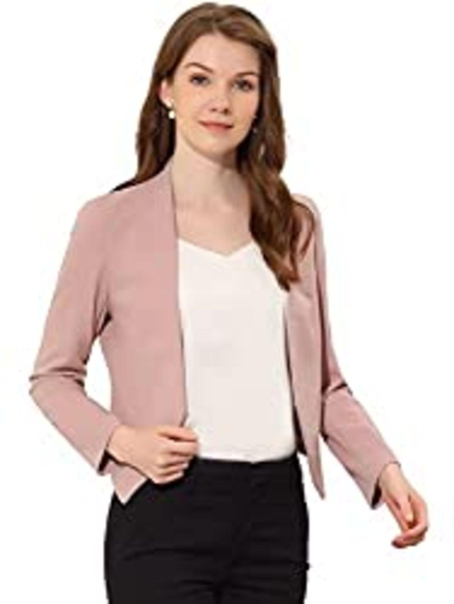 RRP £53.99 Allegra K Women's Collarless Work Office Business Casual