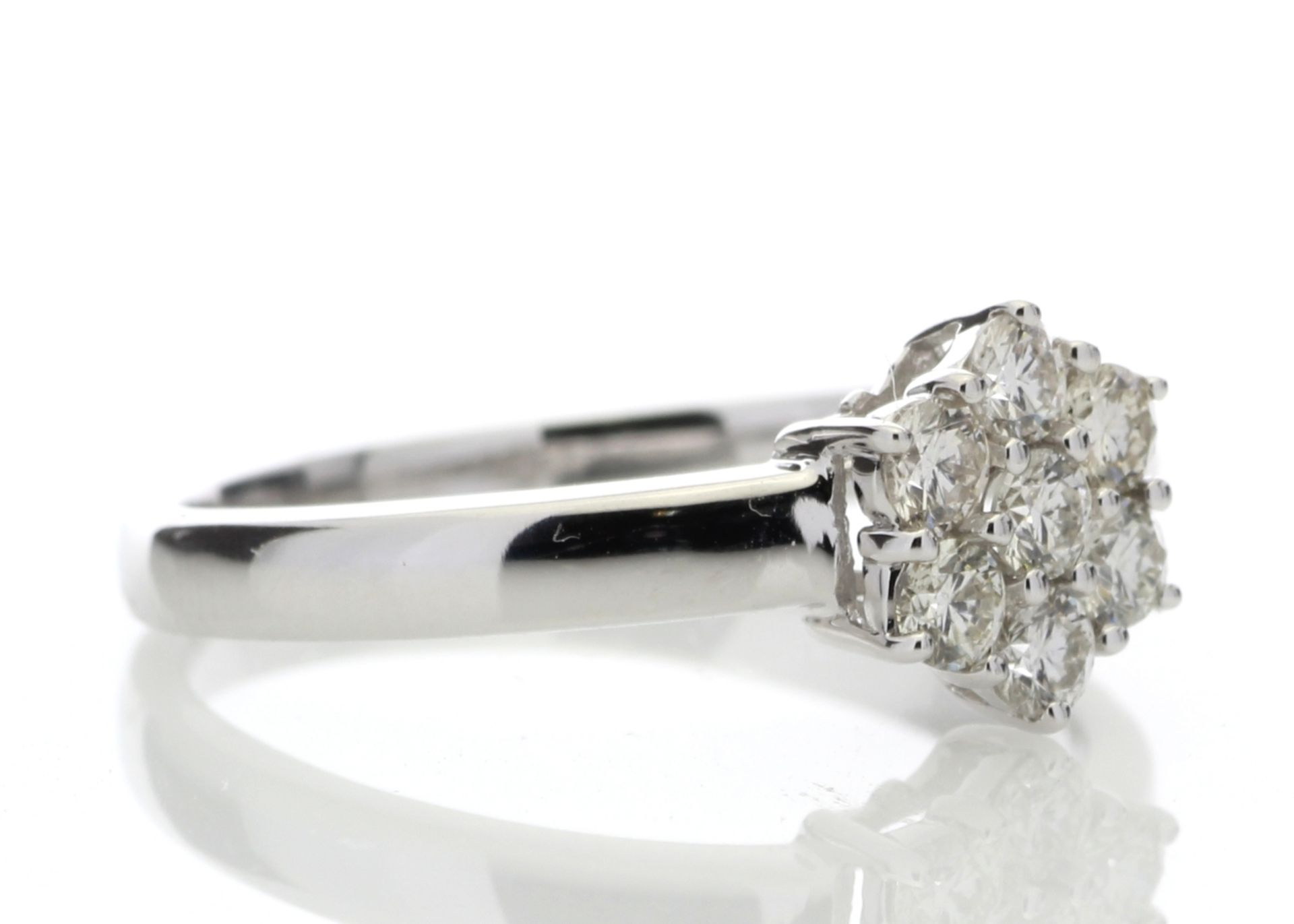 9ct White Gold Diamond Cluster Ring 0.45 Carats - Valued By GIE £4,595.00 - This beautiful ring with - Image 4 of 5