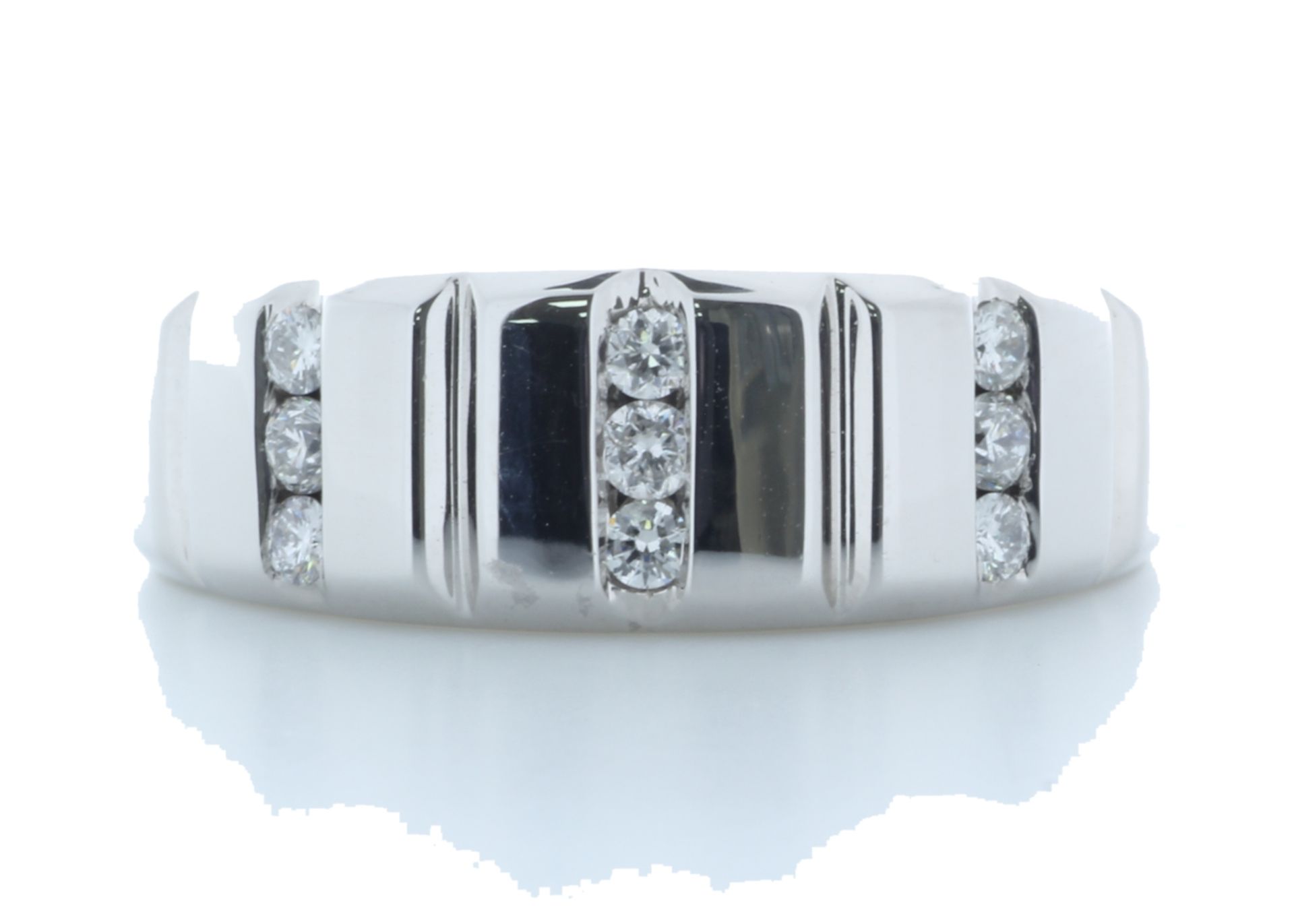 18ct White Gold Illusion Set Semi Eternity Diamond Ring 0.30 Carats - Valued By AGI £9,560.00 - This