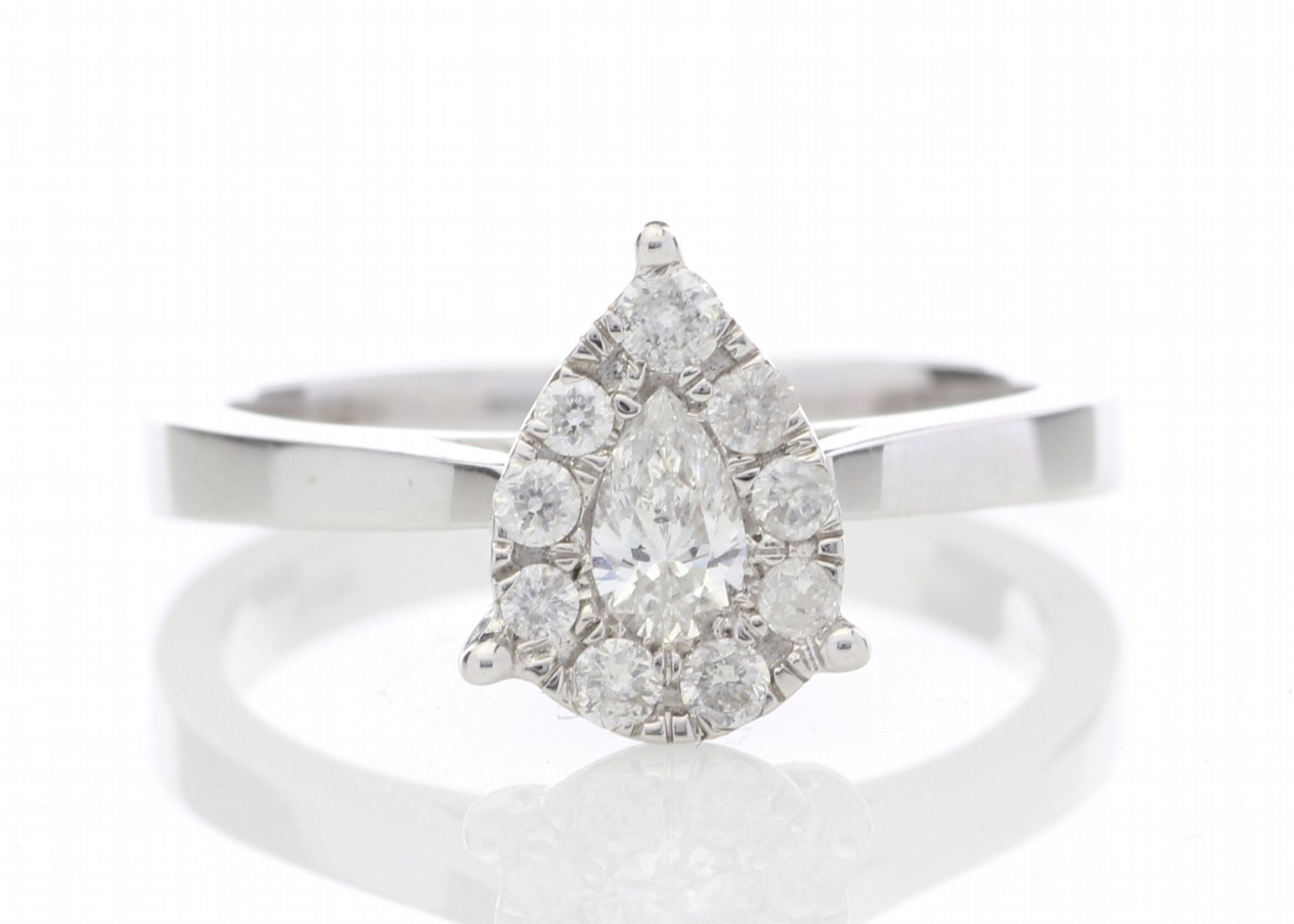 18ct White Gold Pear Cluster Diamond Ring 0.50 Carats - Valued By IDI £6,090.00 - A modern classic