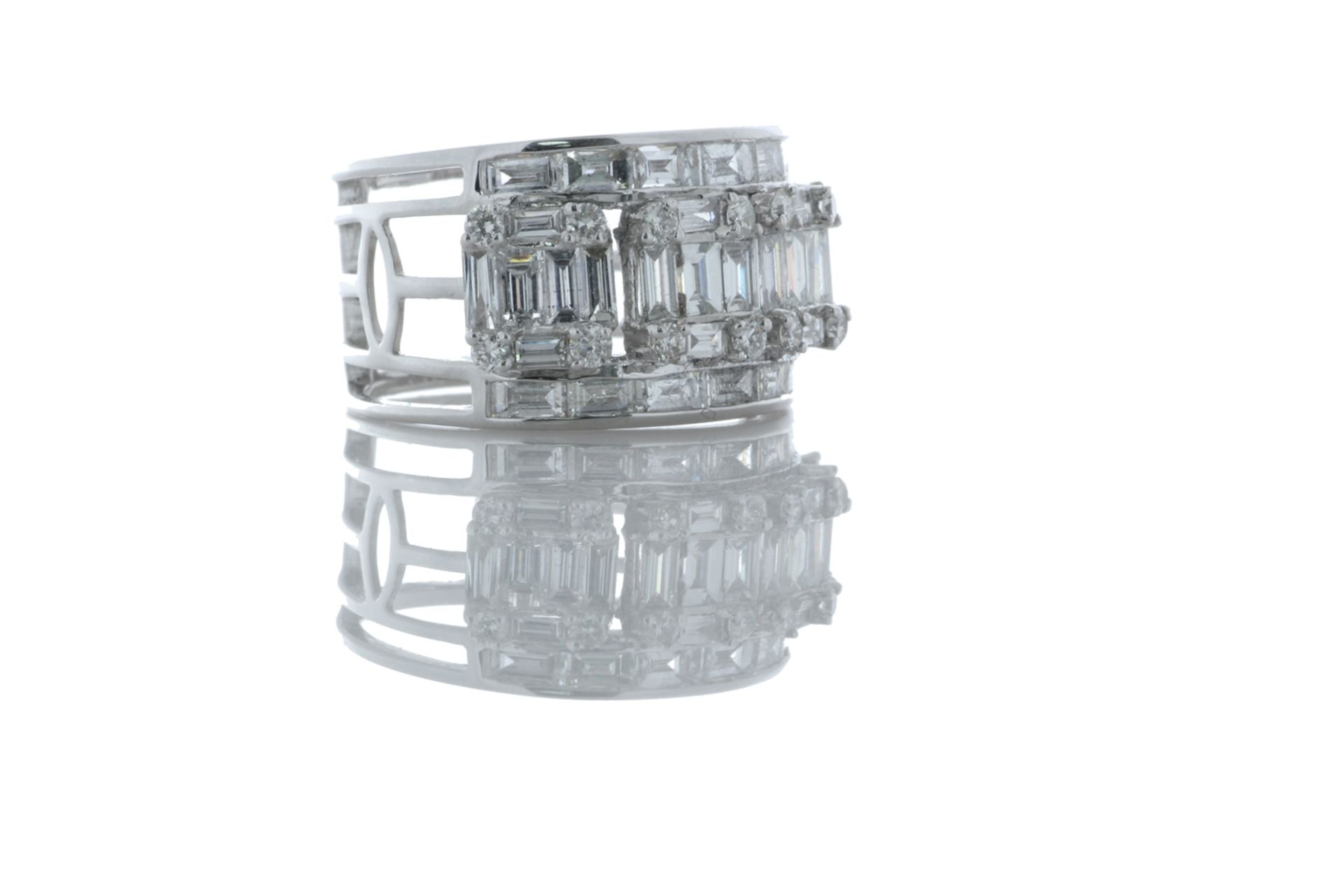 18ct White Gold Emerald Cut Eternity Diamond Ring 2.80 Carats - Valued By GIE £17,110.00 - Various - Image 4 of 5