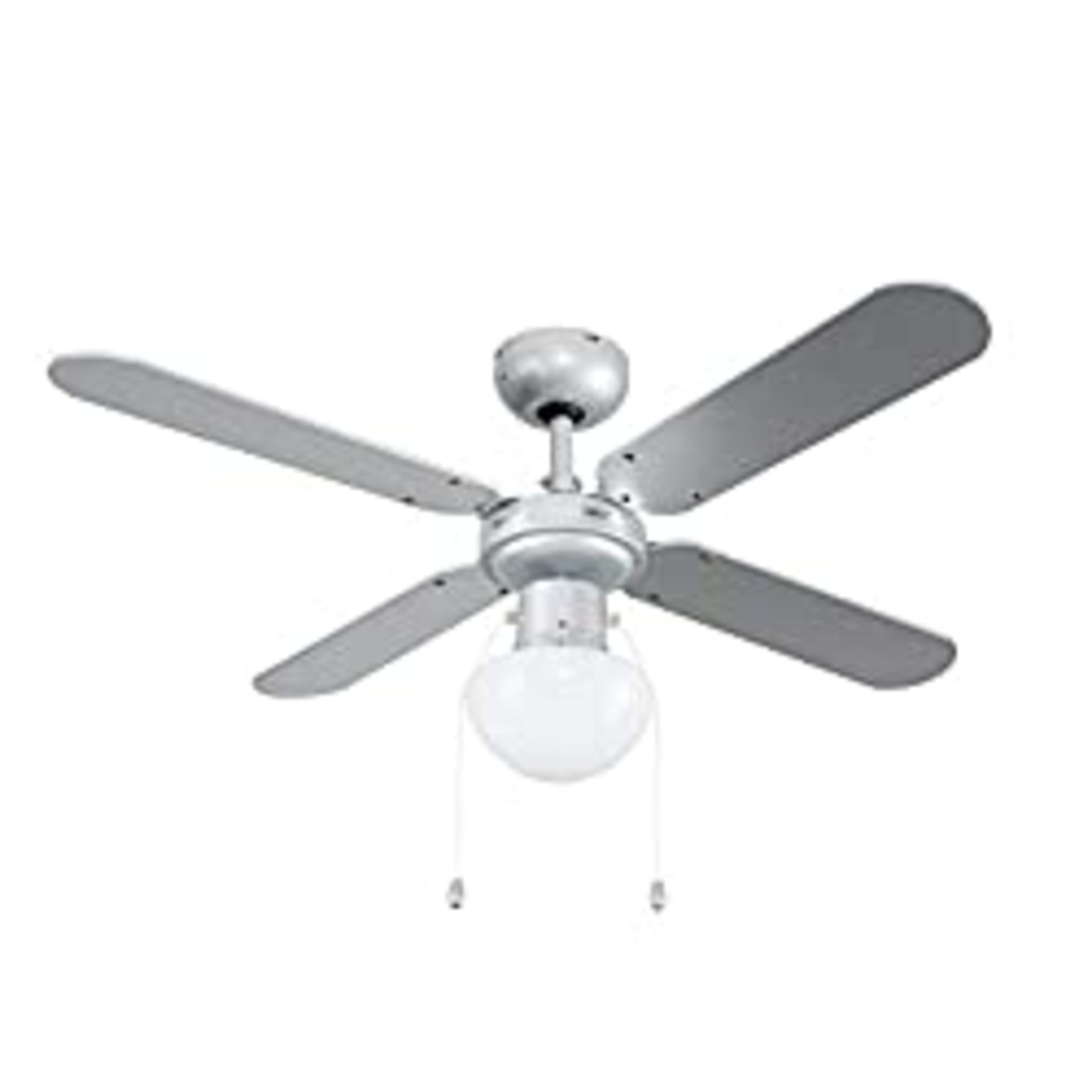 RRP £55.76 MiniSun 42" Metal Grey Modern Ceiling Fan with Frosted