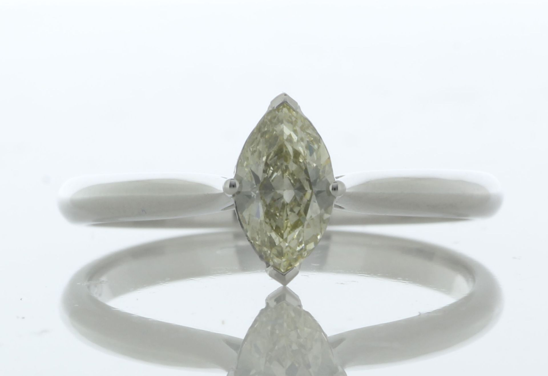 18ct White Gold Single Stone Marquise Cut Diamond Ring (0.52) 0.56 Carats - Valued By GIE £7,840.