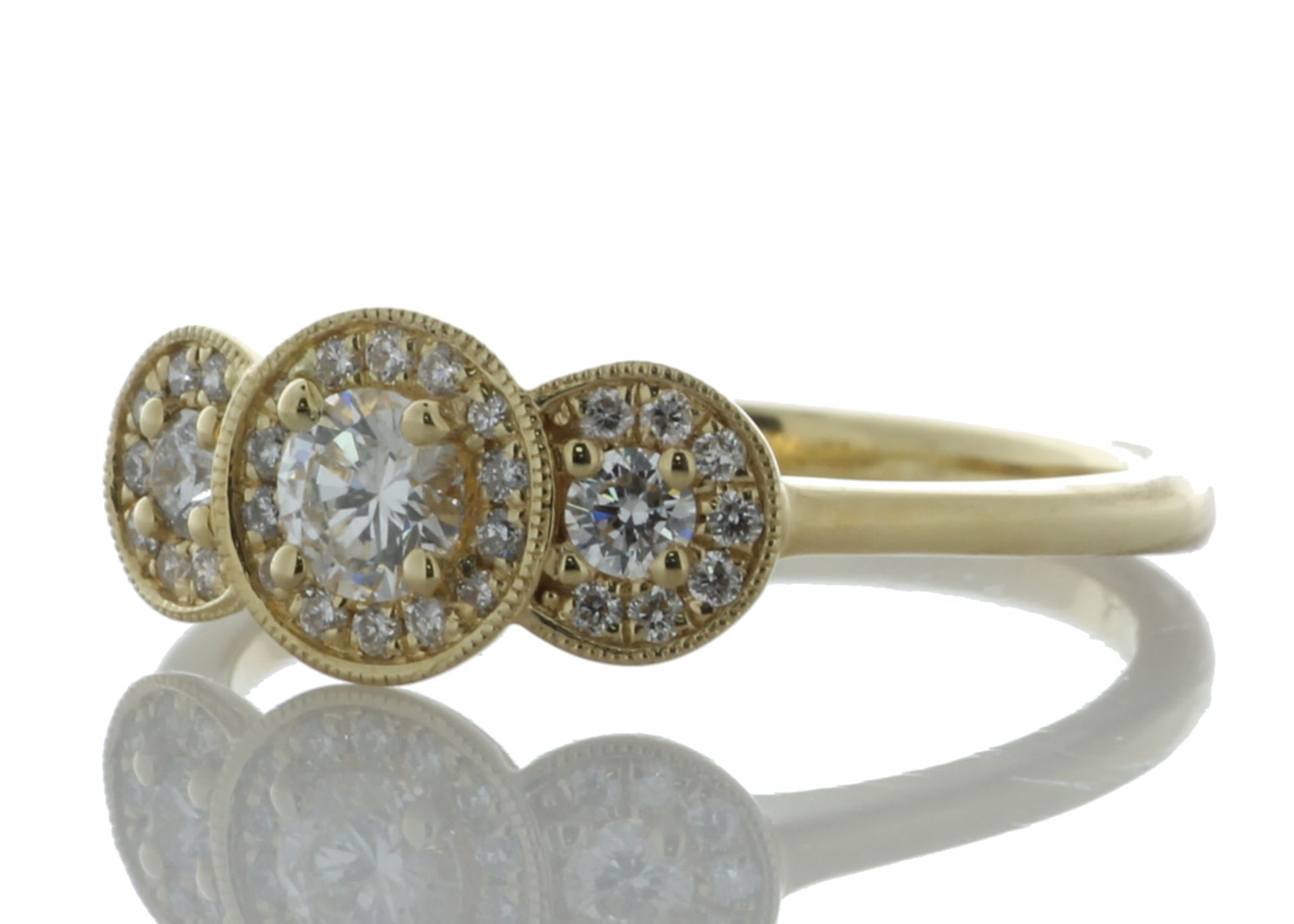 18ct Yellow Gold Three Stone Rub Over Set Diamond Ring (0.21) 0.43 Carats - Valued By GIE £8,275. - Image 2 of 5