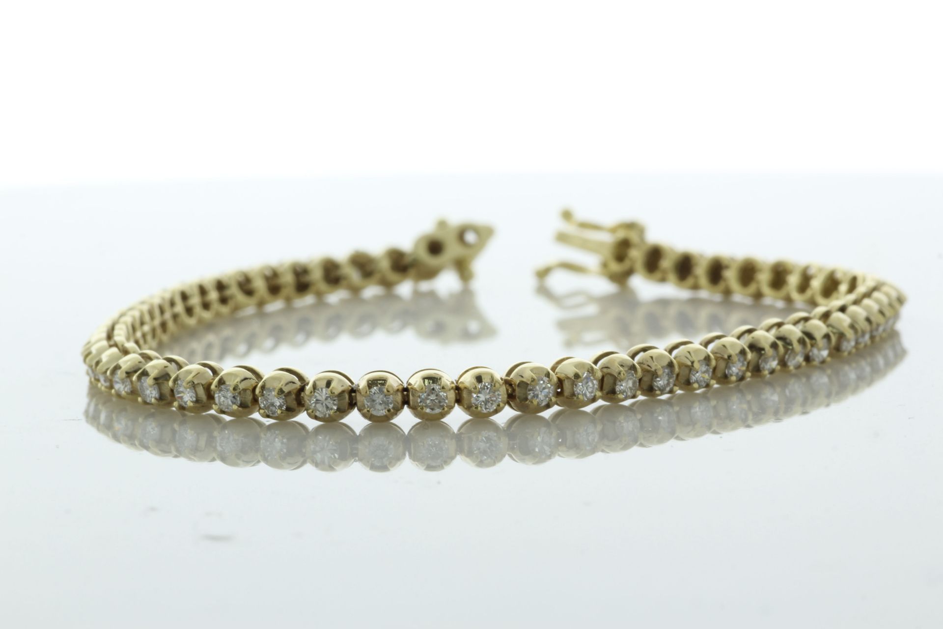 18ct Yellow Gold Tennis Diamond Bracelet 2.66 Carats - Valued By IDI £18,860.00 - Sixty five round - Image 2 of 5