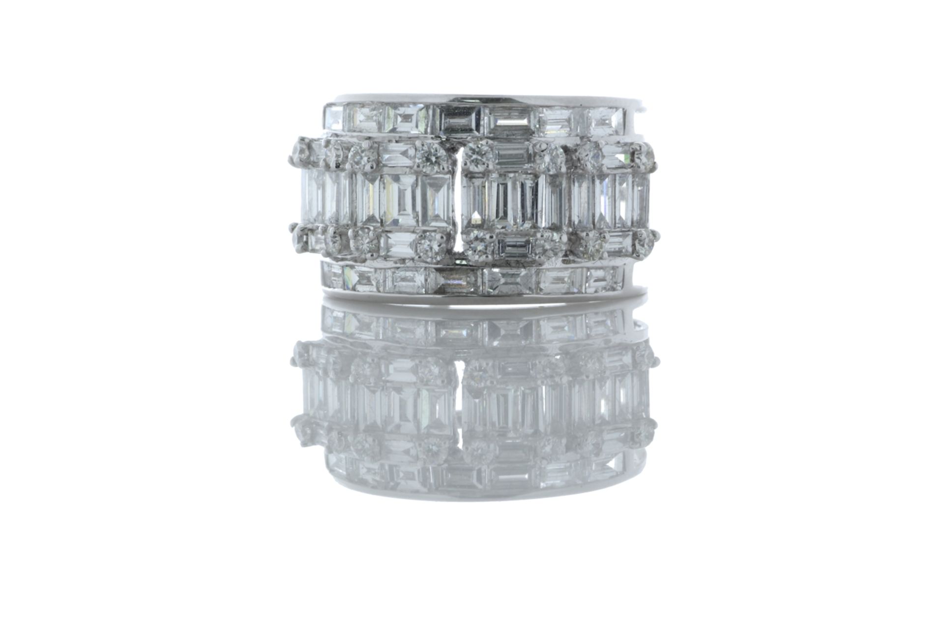 18ct White Gold Emerald Cut Eternity Diamond Ring 2.80 Carats - Valued By GIE £17,110.00 - This