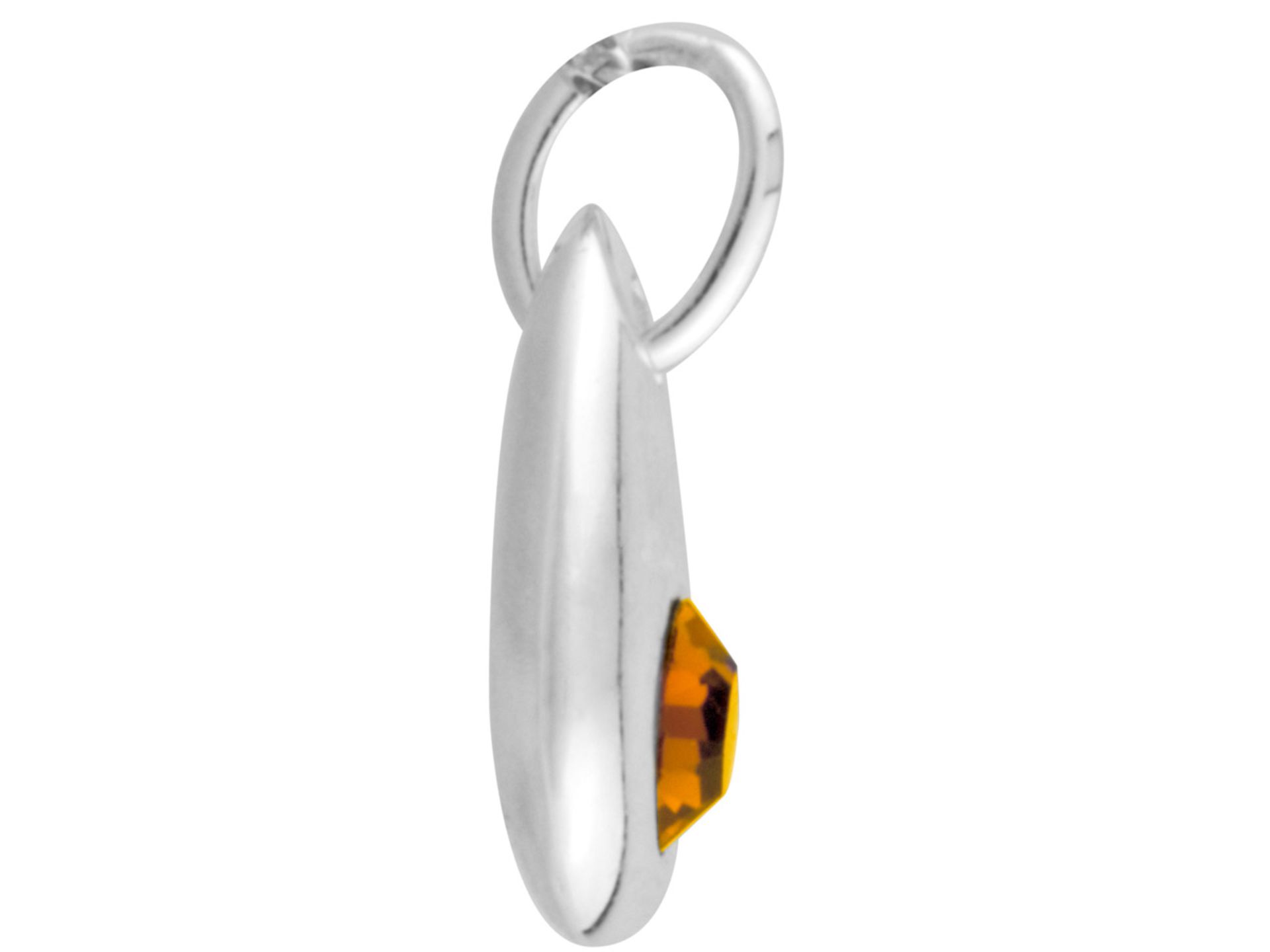 Sterling Silver Pendant November Birthstone 4mm Topaz Crystal - Valued By AGI £125.00 - Colour- - Image 2 of 4