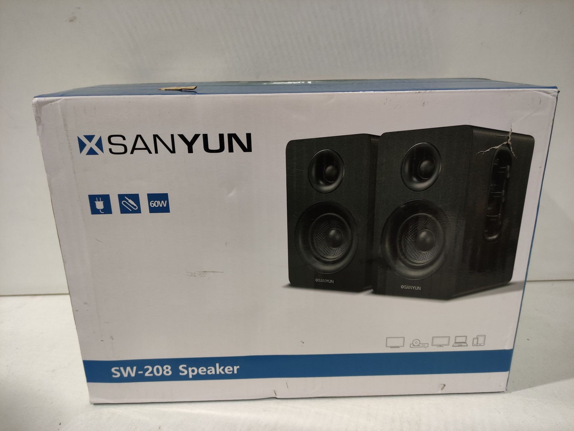 RRP £69.98 Sanyun SW208 3" Active Bluetooth 5.0 Bookshelf Speakers - Image 2 of 2