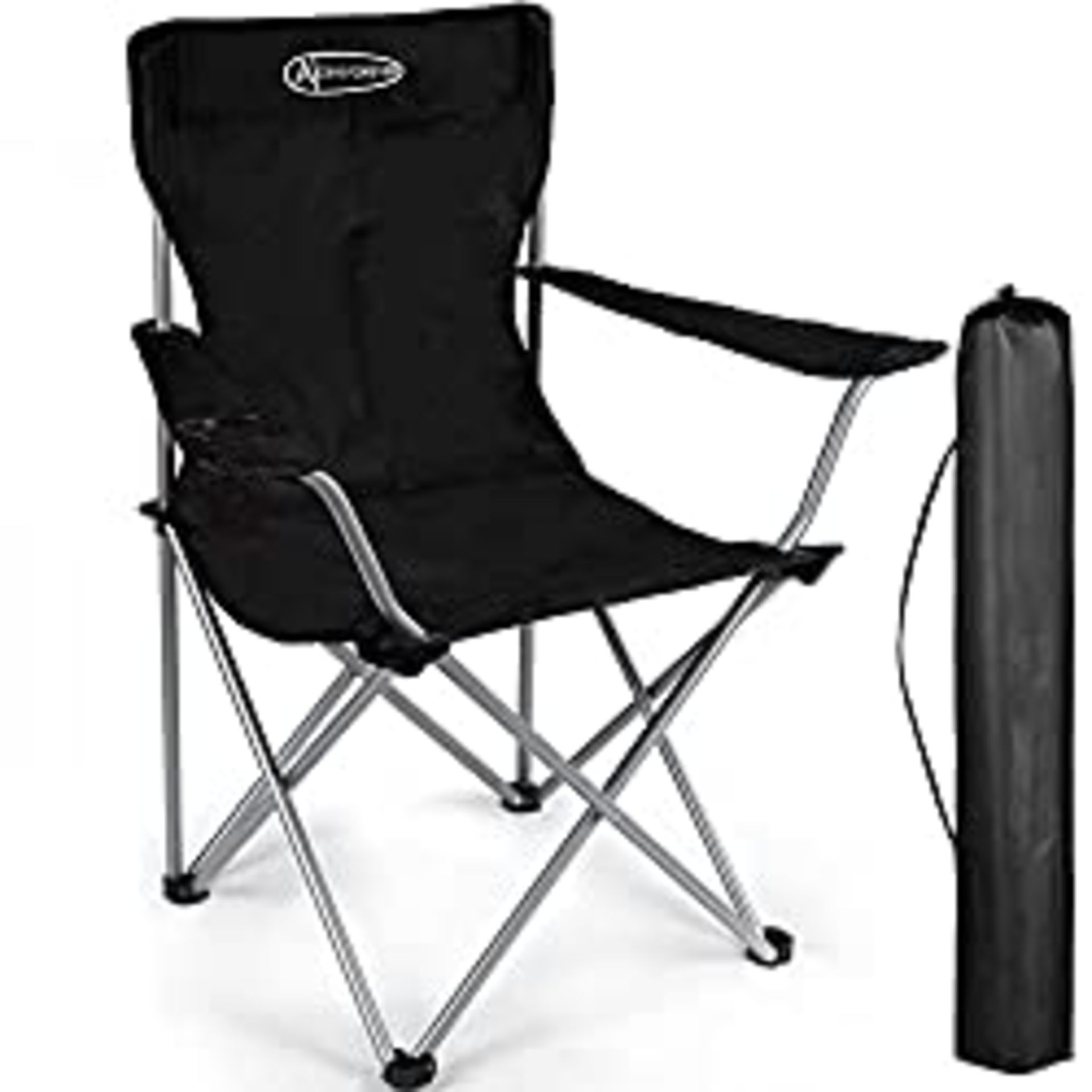 RRP £22.99 ACTIVE FOREVER Outdoor Folding Camping Chair with Cup Holder Storage Bag