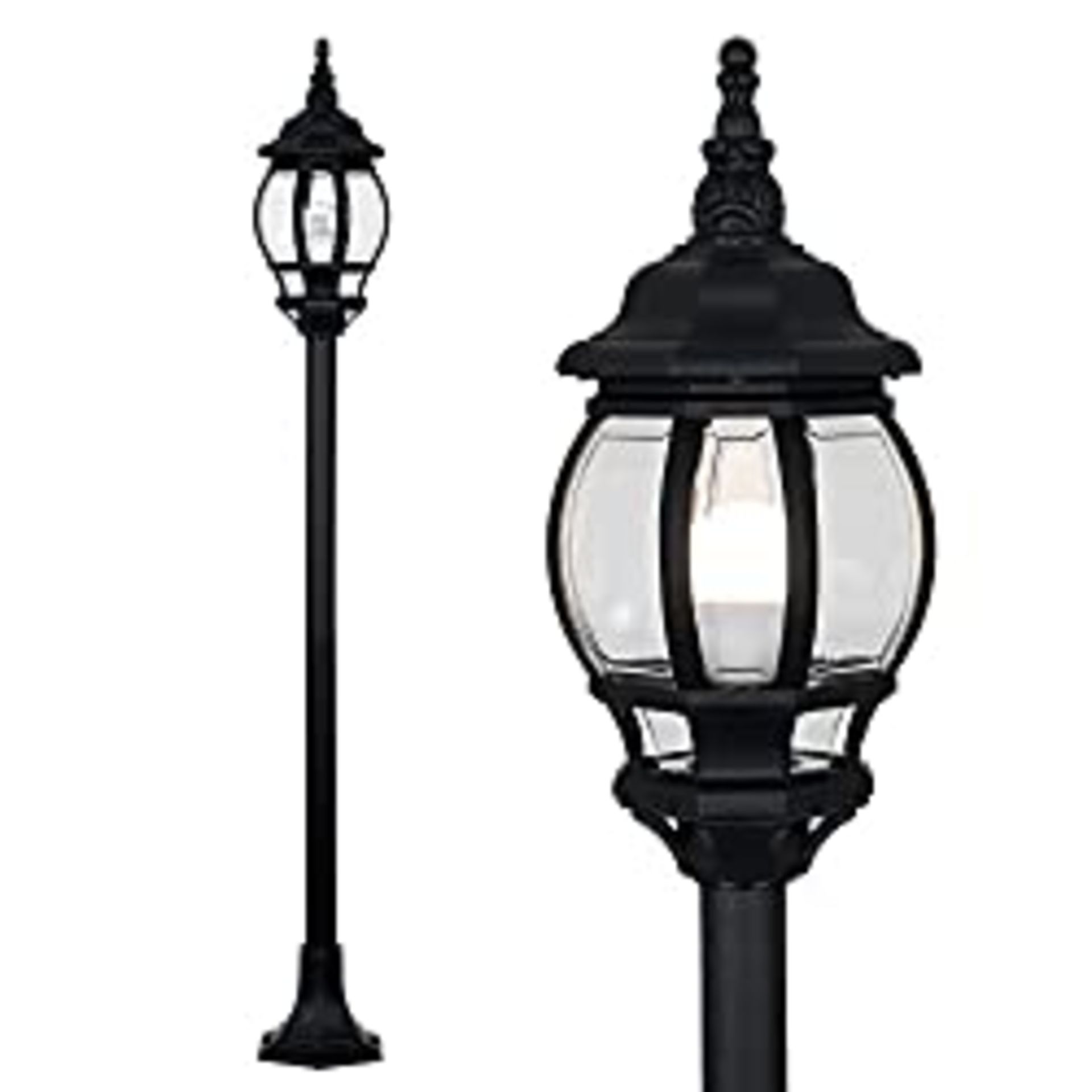 RRP £22.99 MiniSun Modern Black Outdoor Garden IP44 Rated Bollard Lamp Post Light