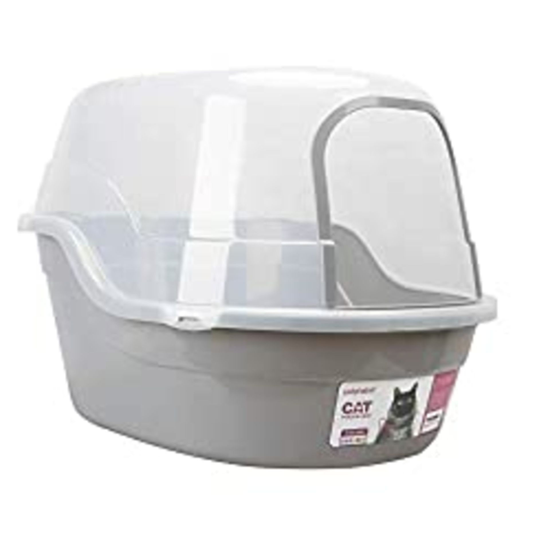 RRP £33.37 Petphabet large Cat Litter Tray Toilet Box gray