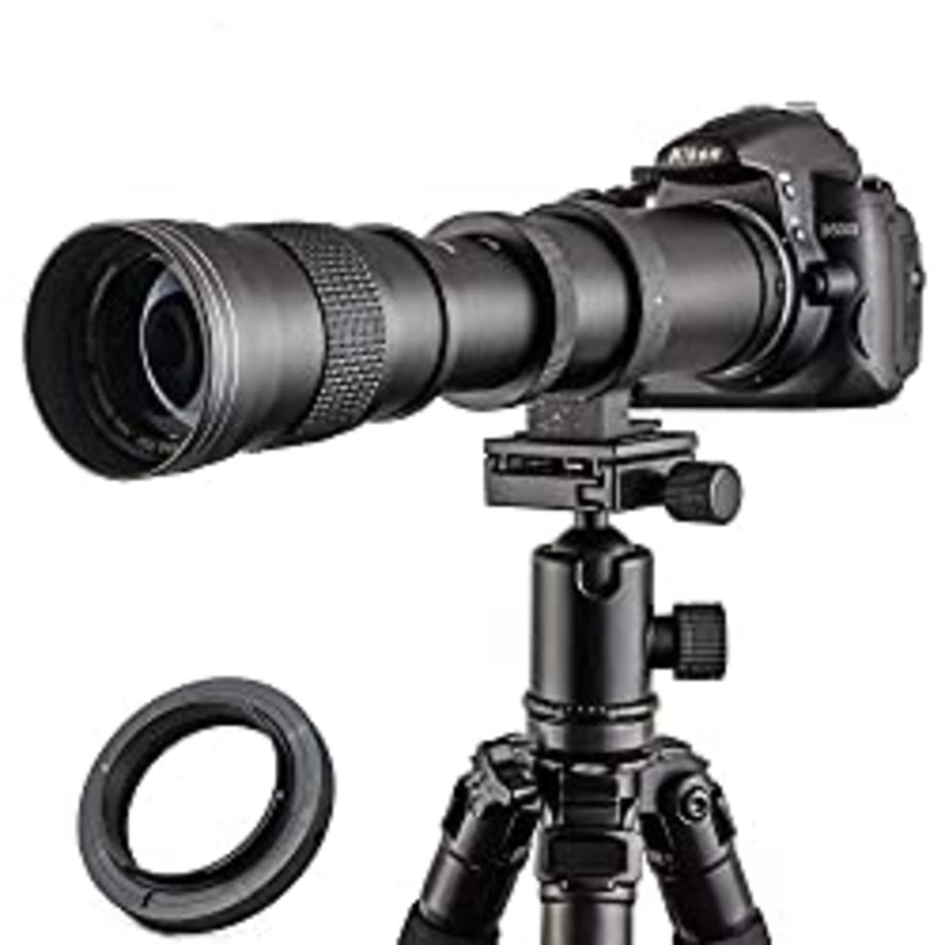 RRP £103.66 JINTU 420-800mm f/8.3 Manual Zoom Telephoto Lens Camera