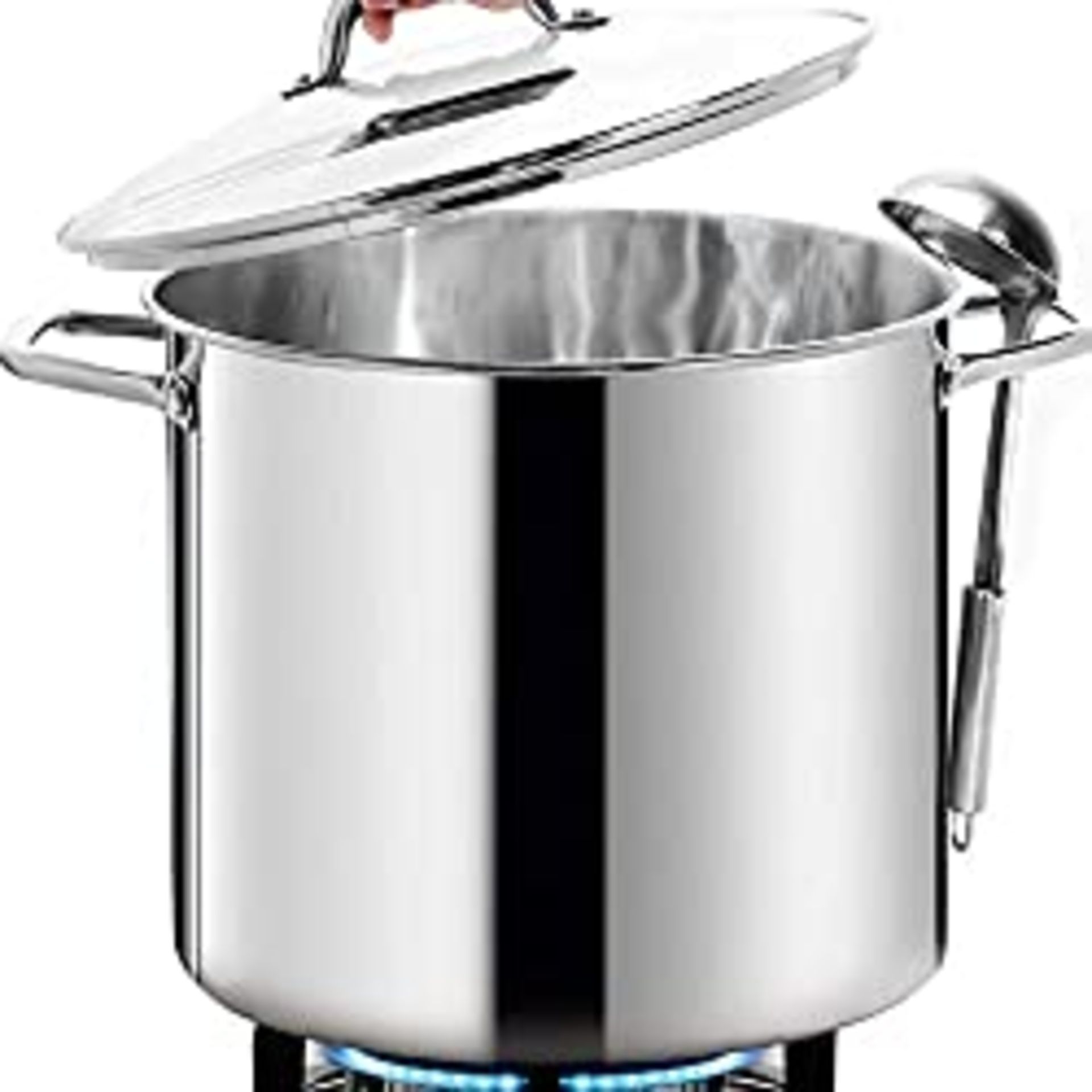 RRP £79.99 HOMICHEF Large Nickel Free Stainless Steel Stock Pot with Lid (30 cm