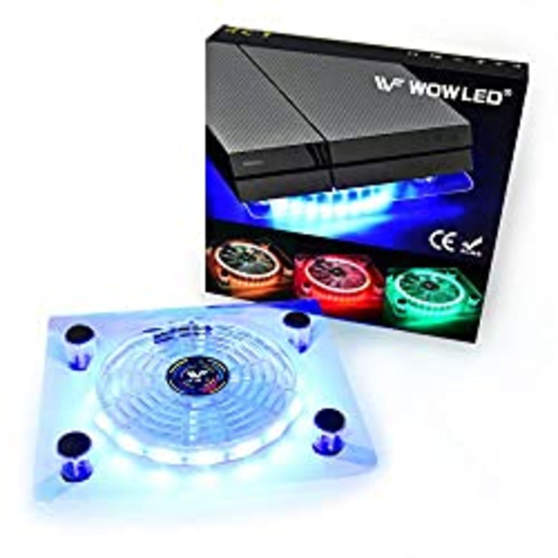 RRP £16.99 WOWLED USB RGB LED Cooler Cooling Fan Pad Stand Accessories