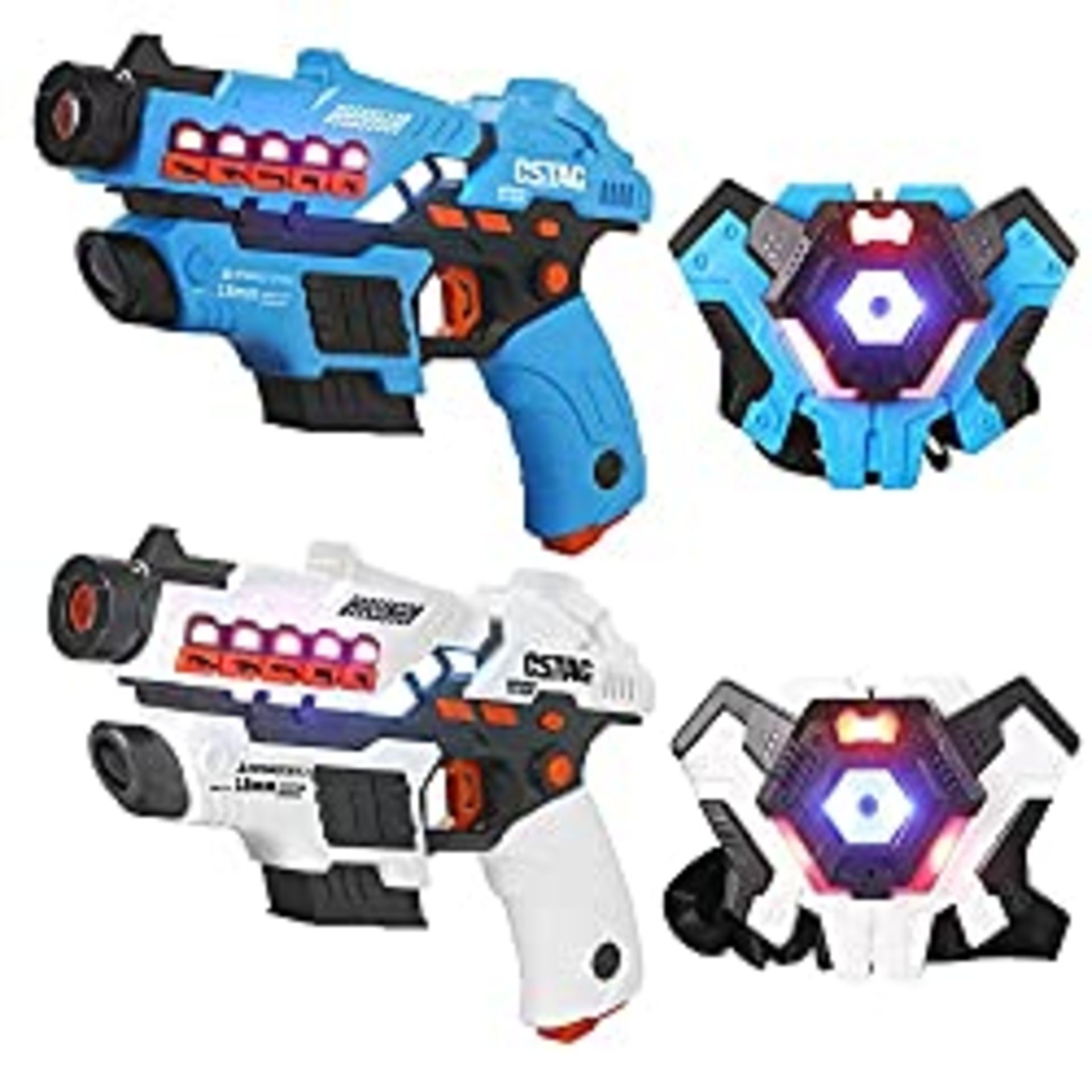 RRP £42.98 MOONTOY Laser Gun and Vests Set of 2-Laser Tag Guns