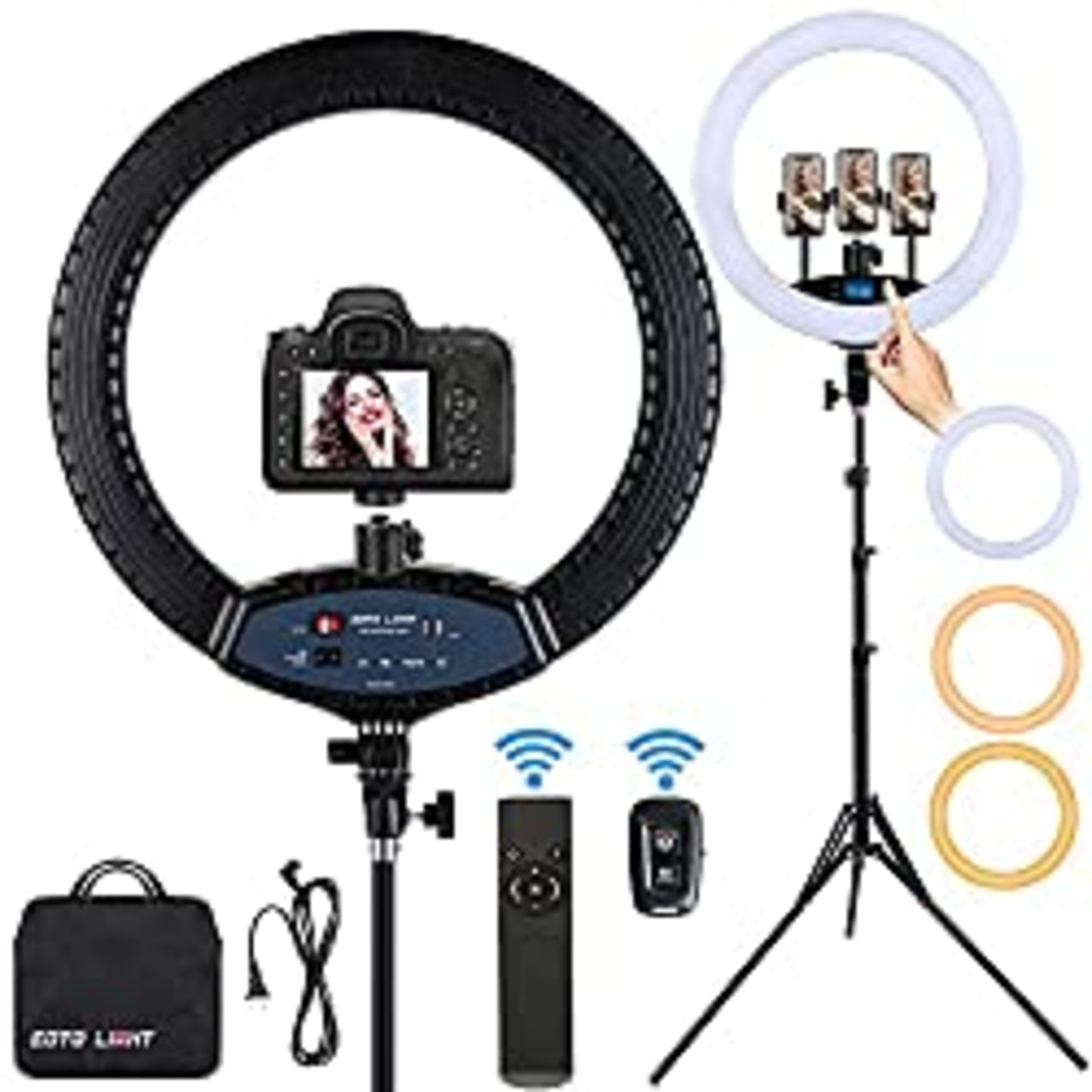 RRP £106.00 19 inch LED Ring Light with Tripod Stand Selfie Ring Light - Image 2 of 4