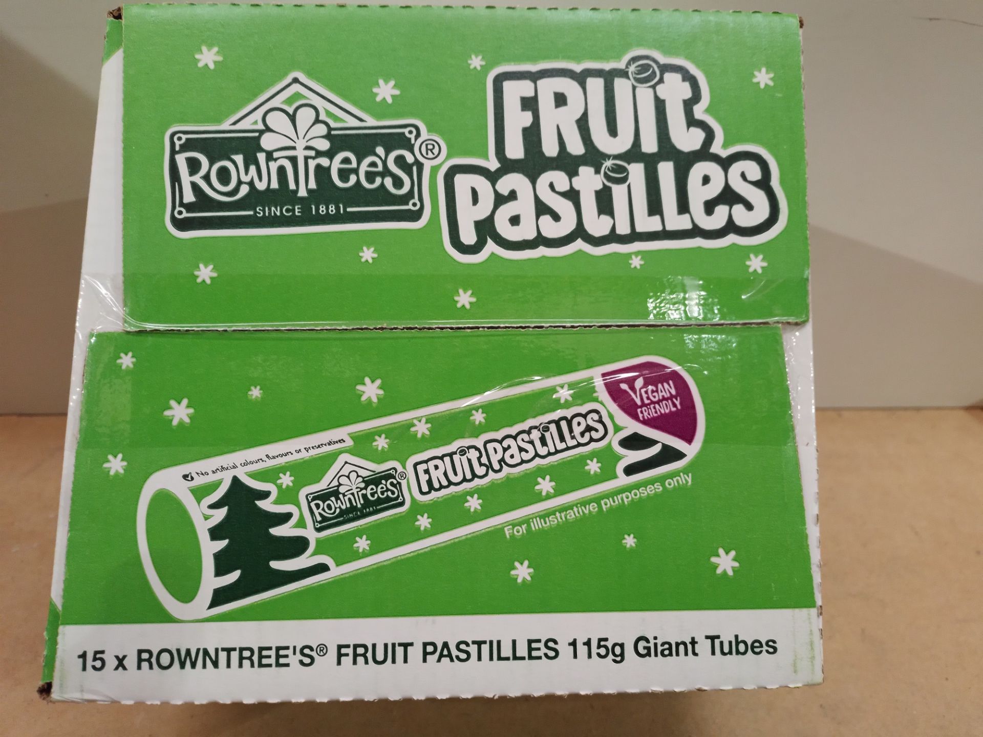 RRP £32.99 Rowntree's Fruit Pastilles Giant Tube, 125g, Case of 15 - Image 2 of 2