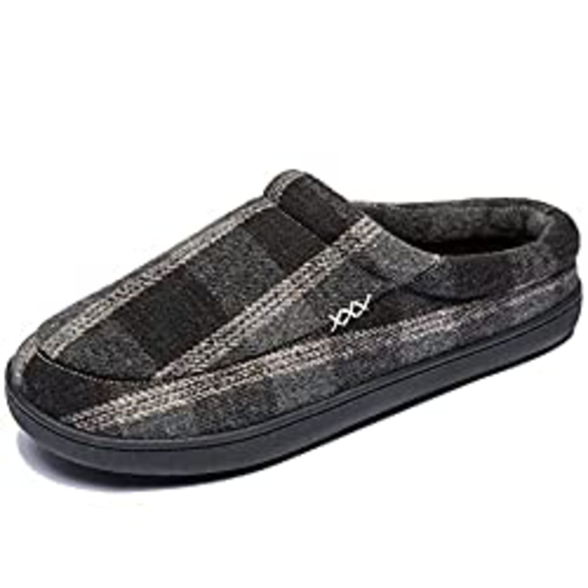 RRP £25.99 Mens Slippers Cosy Memory Foam Plaid Mule Slippers