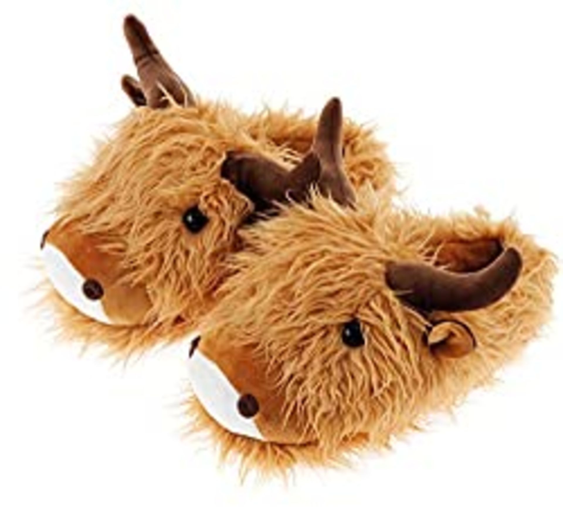 RRP £23.99 Aroma Home Fuzzy Friends Slippers Limited Edition (Highland Cow)