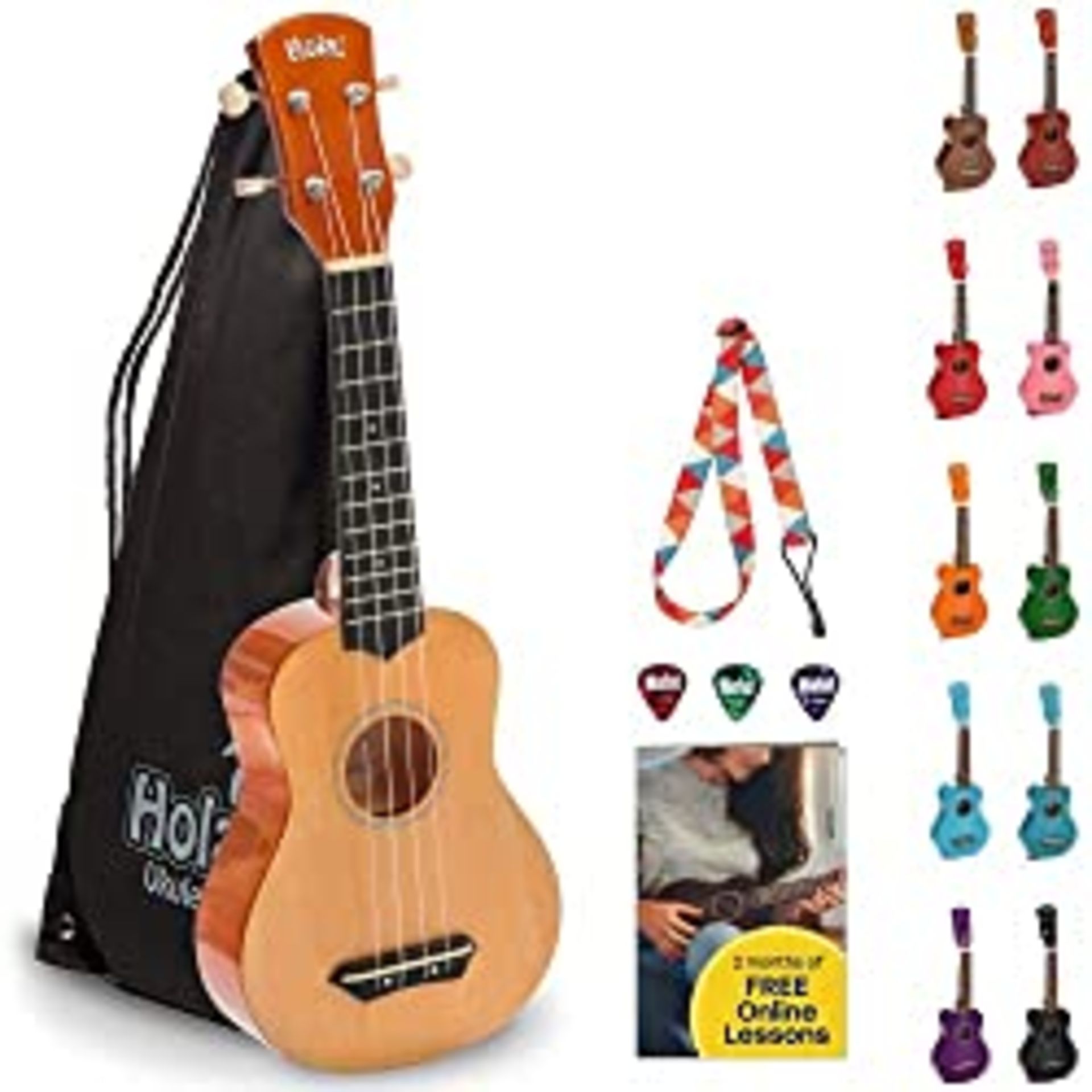 RRP £28.52 Hola! Music Ukulele for Kids and Adults - 53 cm Soprano Ukuleles for Adults