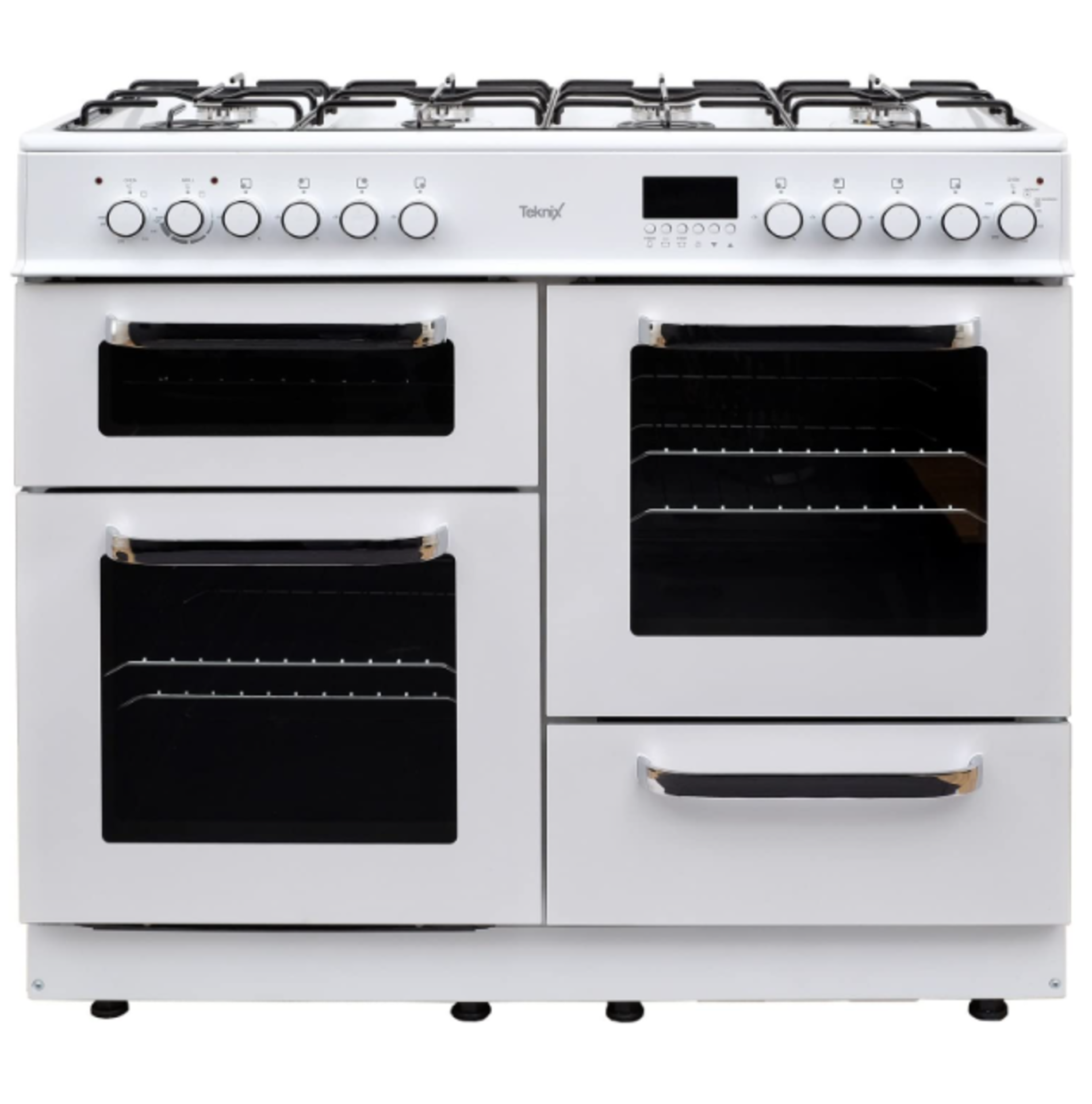 Teknix TKRC100W 100cm Dual Fuel Range Cooker in White RRP £649.99