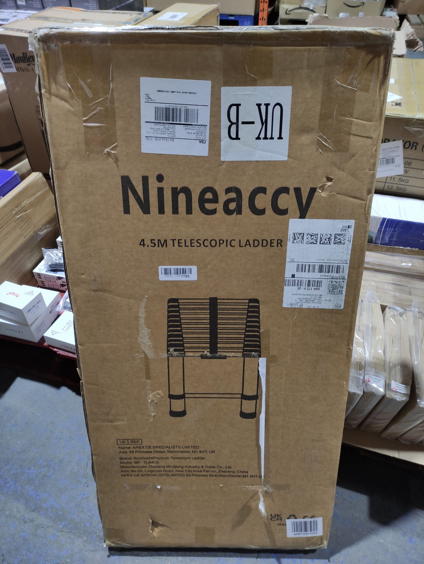 RRP £102.65 Nineaccy Telescopic Ladder 15FT | 4.5M Max Load 330lbs - Image 2 of 2
