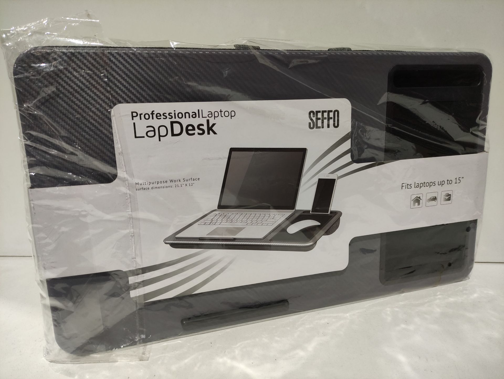 RRP £34.99 SEFFO Lap Desk Laptop Stand Portable Tray With Cushion - Image 2 of 2