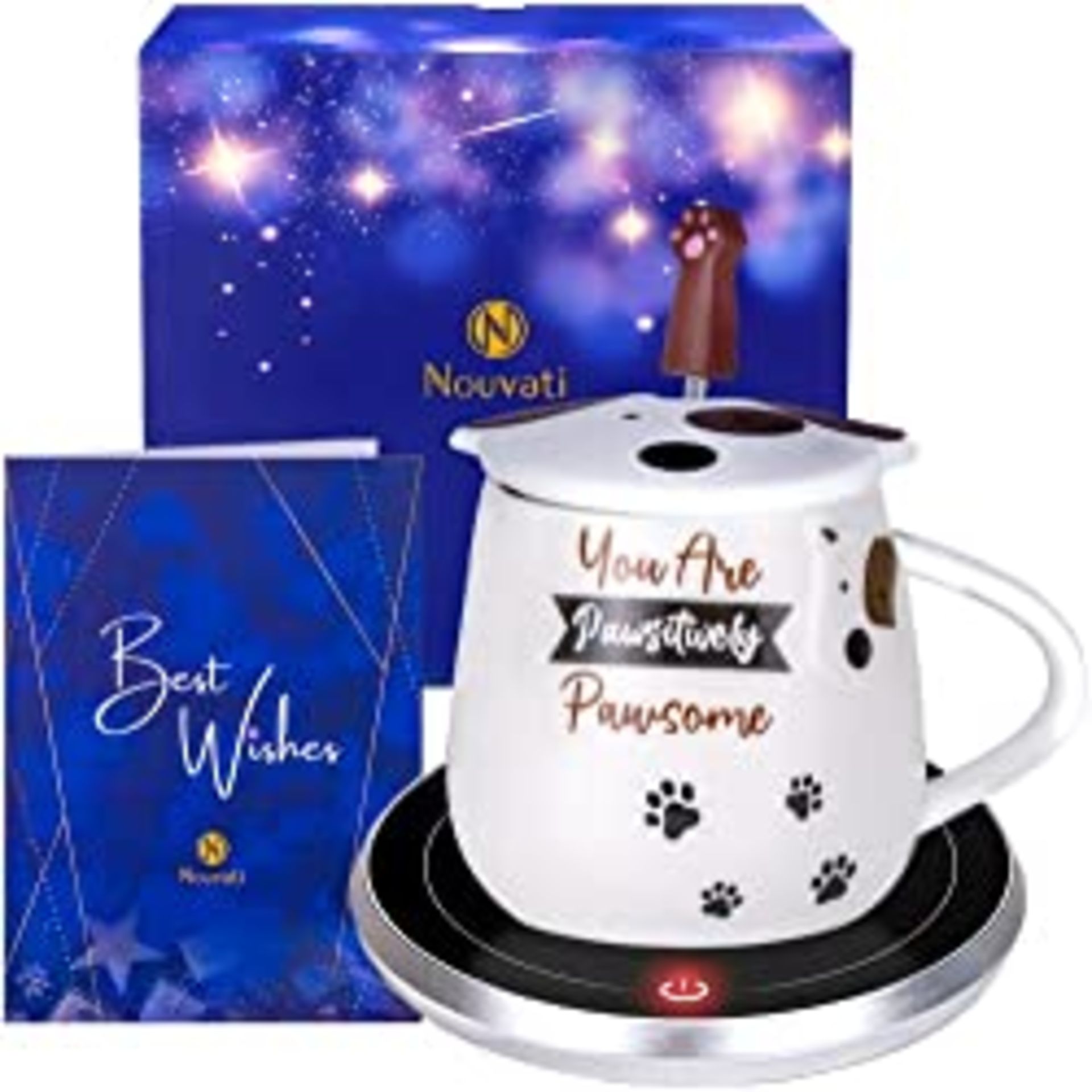 RRP £34.99 Nouvati Mug Warmer & Dog Coffee Cup with Lid: Excellent Heating