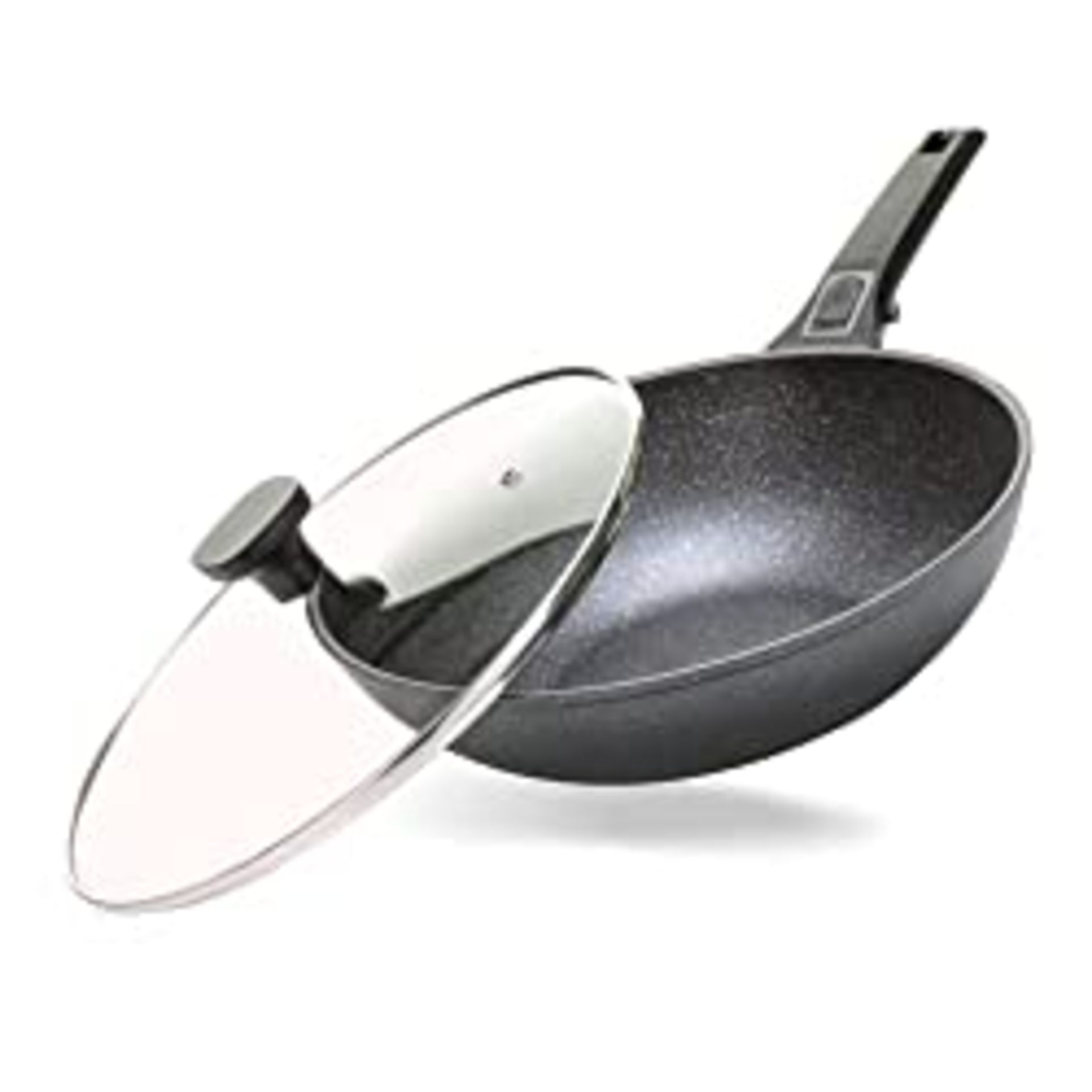 RRP £36.85 Home Icon Induction Wok With Lid Non Stick and Detachable Handle 28 cm