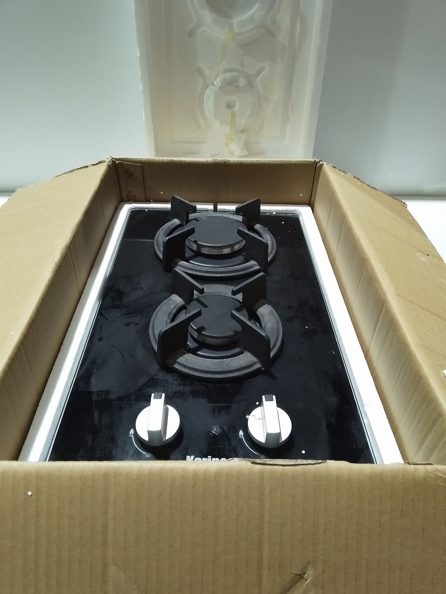 RRP £88.99 Karinear 30cm Built-in 2 Burners Gas Hob Black Tempered Glass Gas Cooktop - Image 2 of 2