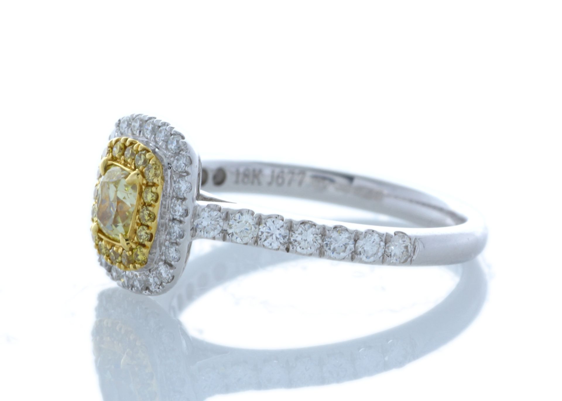 18ct White Gold Single Stone With Halo Setting Ring (0.30) 0.70 Carats - Valued By IDI £17,100. - Image 2 of 4