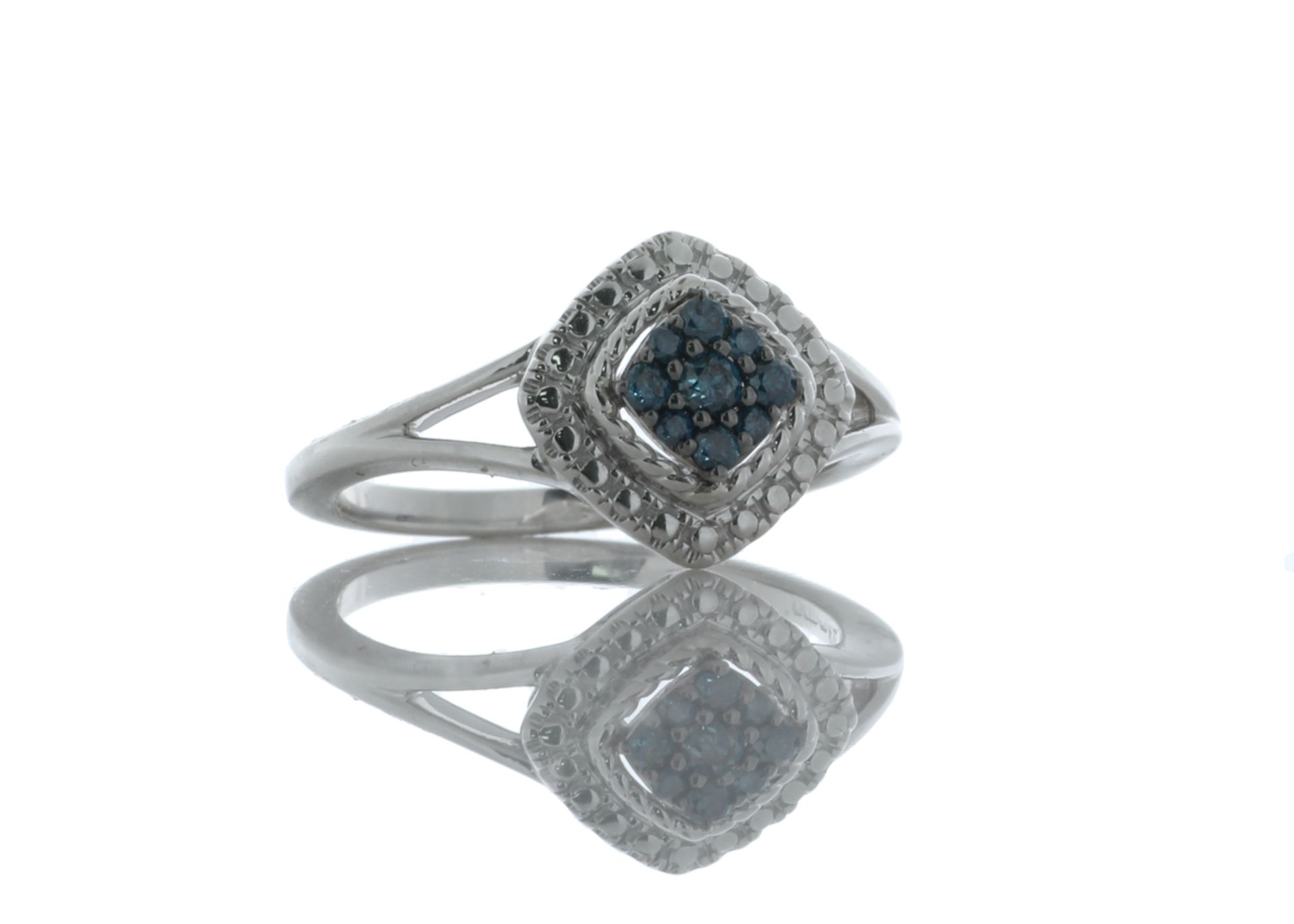 9ct White Gold Diamond Ring 0.15 Carats - Valued By GIE £2,850.00 - Nine round brilliant cut blue - Image 4 of 5