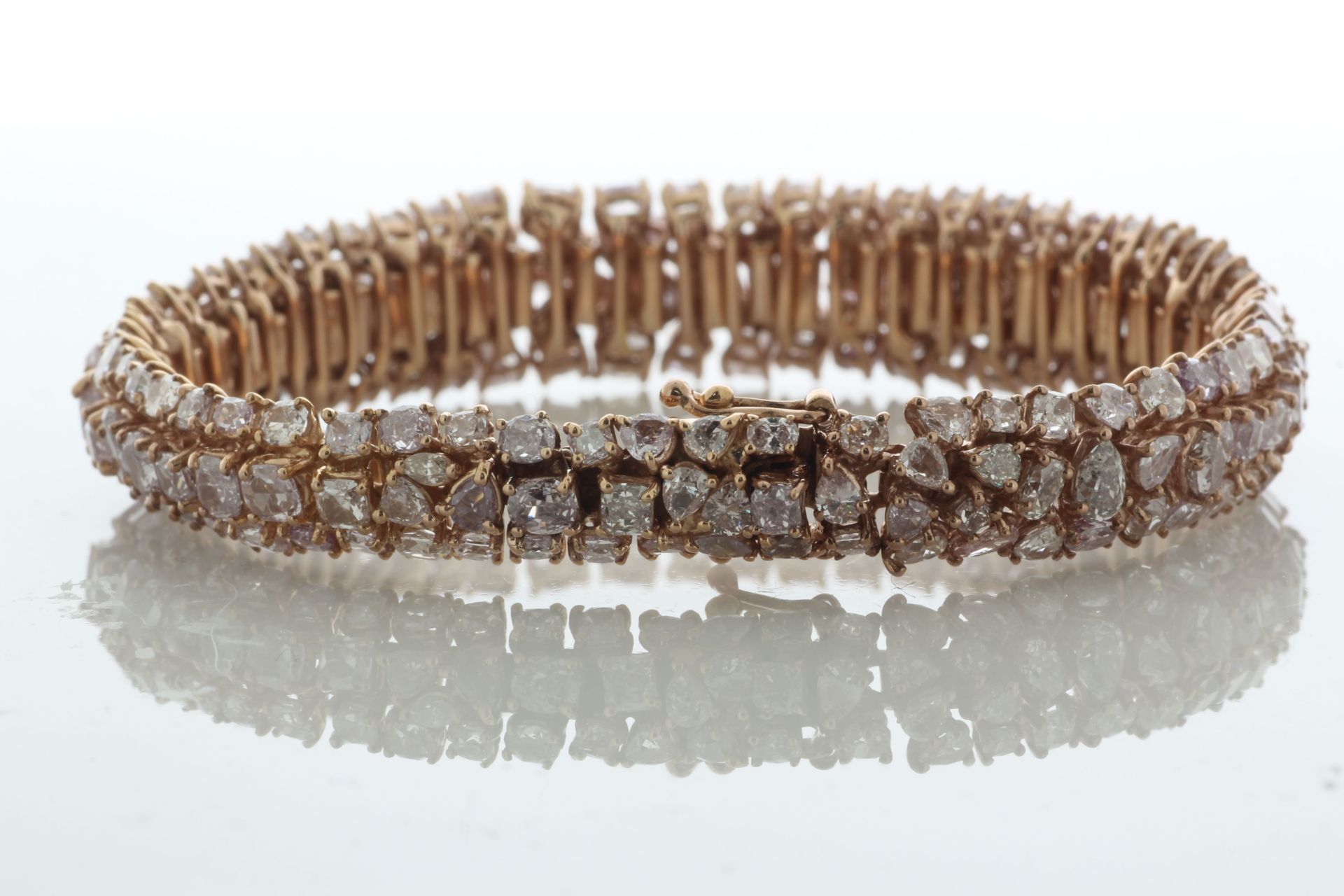 18ct Rose Gold Cluster Diamond Bracelet 22.36 Carats - Valued By AGI £880,320.00 - One 4.2mm x 4. - Image 2 of 4