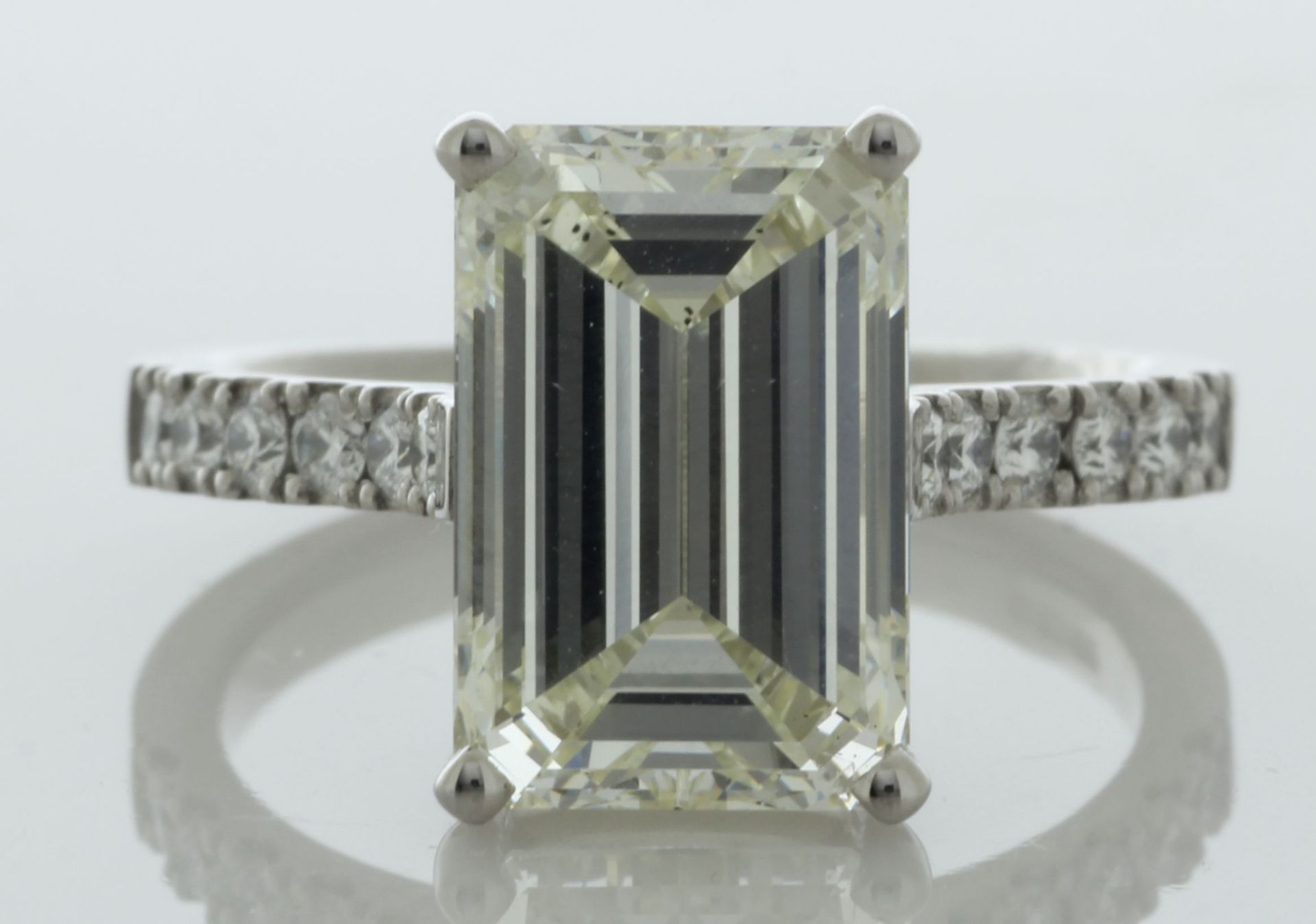 18ct White Gold Single Stone Emerald Cut Diamond Ring (D5.00) 5.35 Carats - Valued By GIE £437,115.