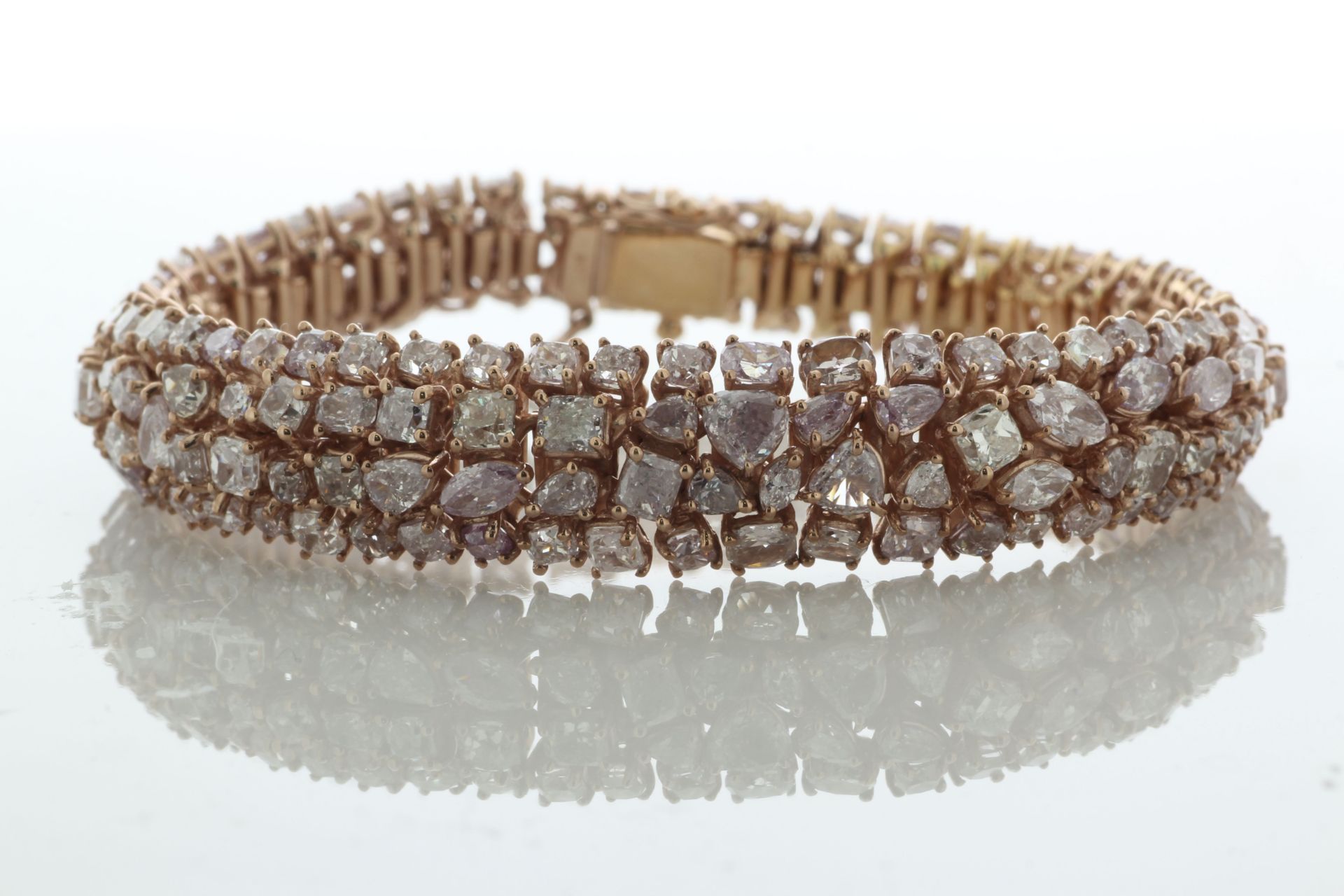 18ct Rose Gold Cluster Diamond Bracelet 22.36 Carats - Valued By AGI £880,320.00 - One 4.2mm x 4.