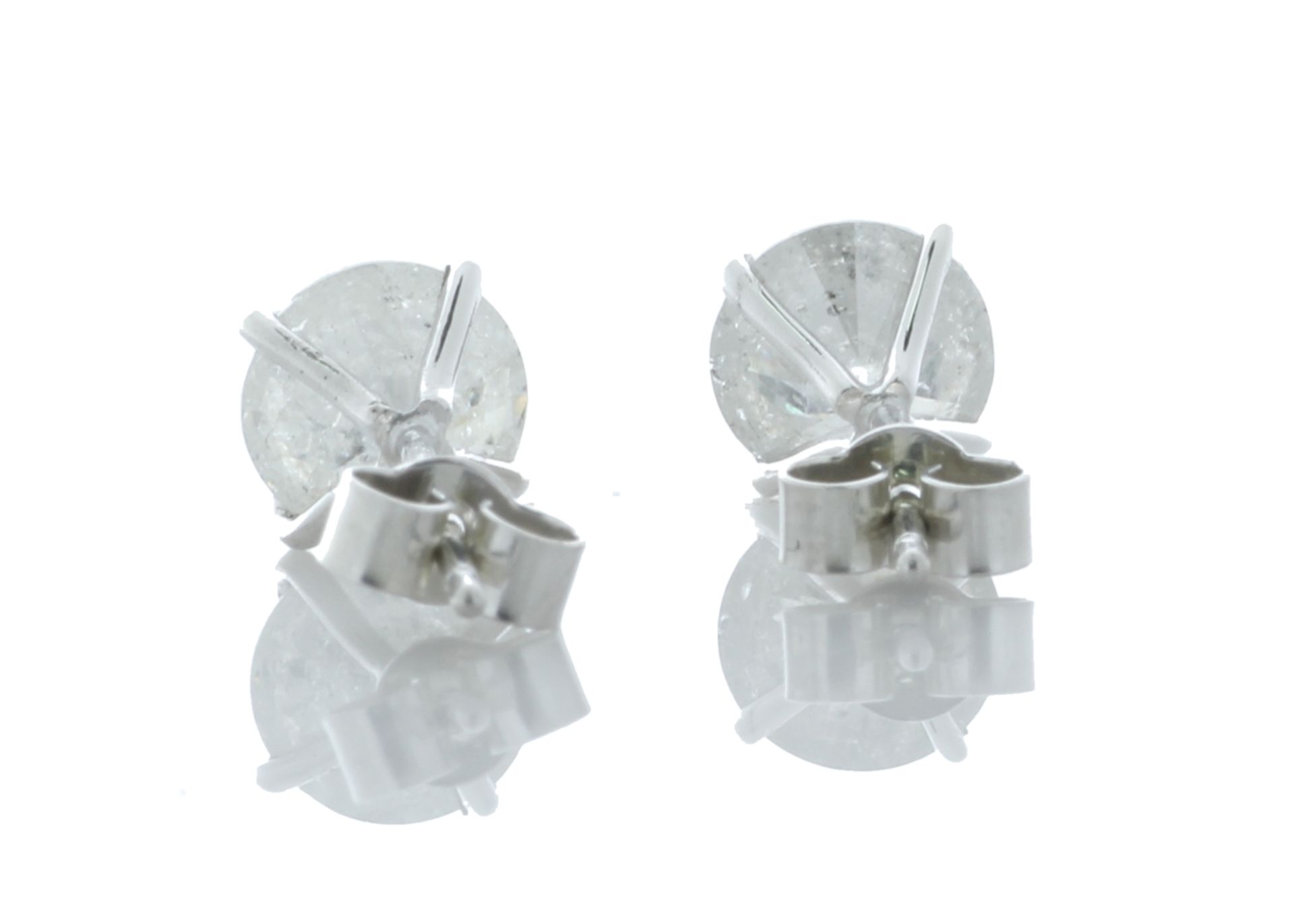 9ct White Gold Single Stone Wire Set Diamond Earring 2.05 Carats - Valued By GIE £6,610.00 - Two - Image 2 of 4